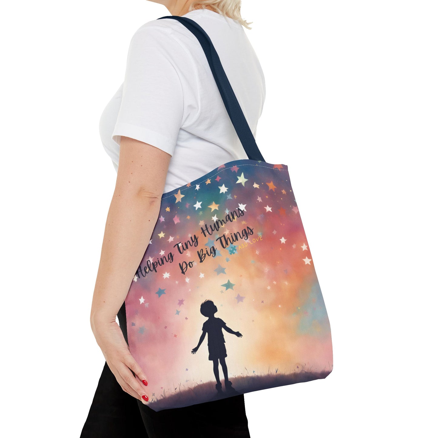 Helping Tiny Humans Do Big Things Tote - Inspiring Kids to Reach for the Stars