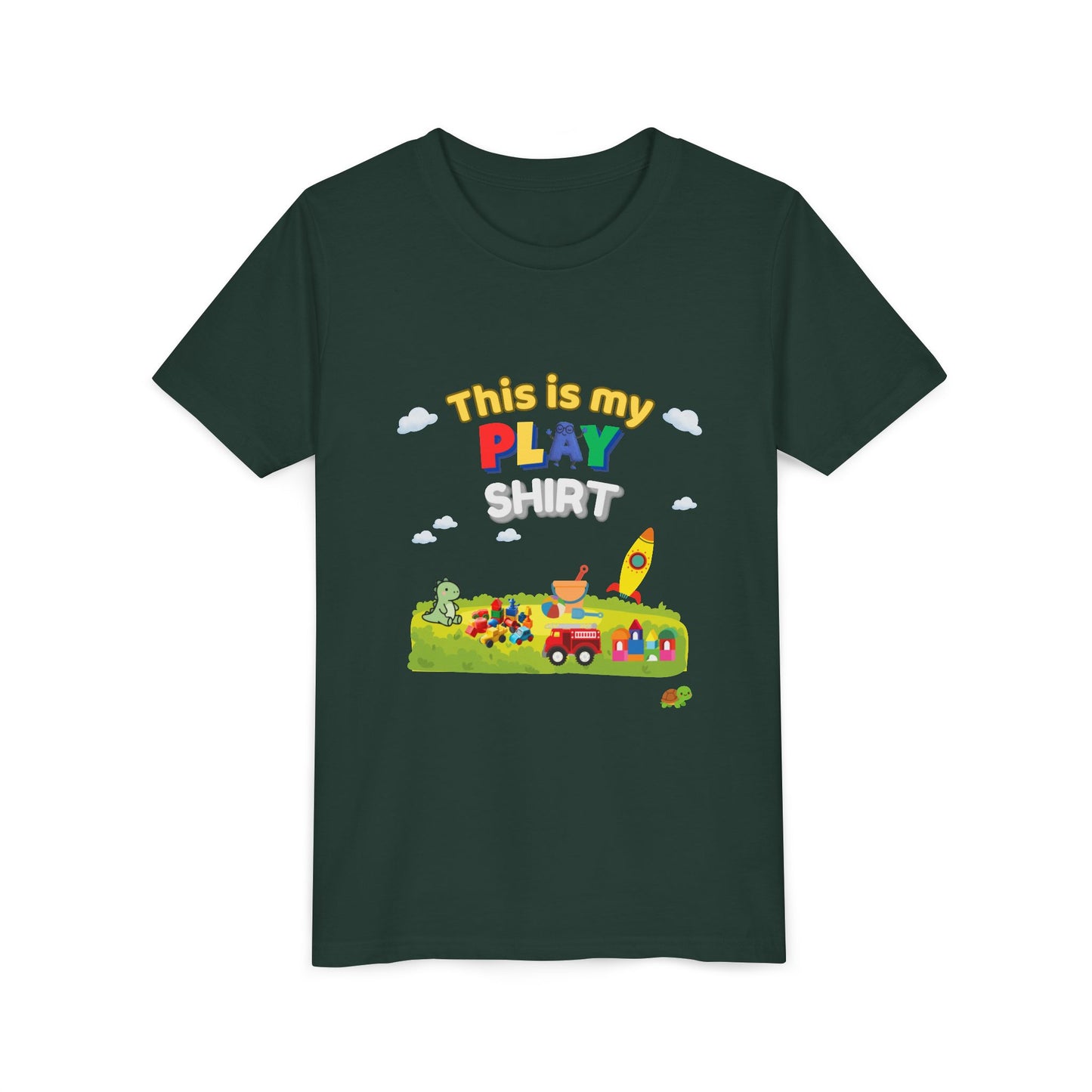This is My Play Shirt Youth Tee | Toy Rocket, Blocks, Truck Kids Shirt
