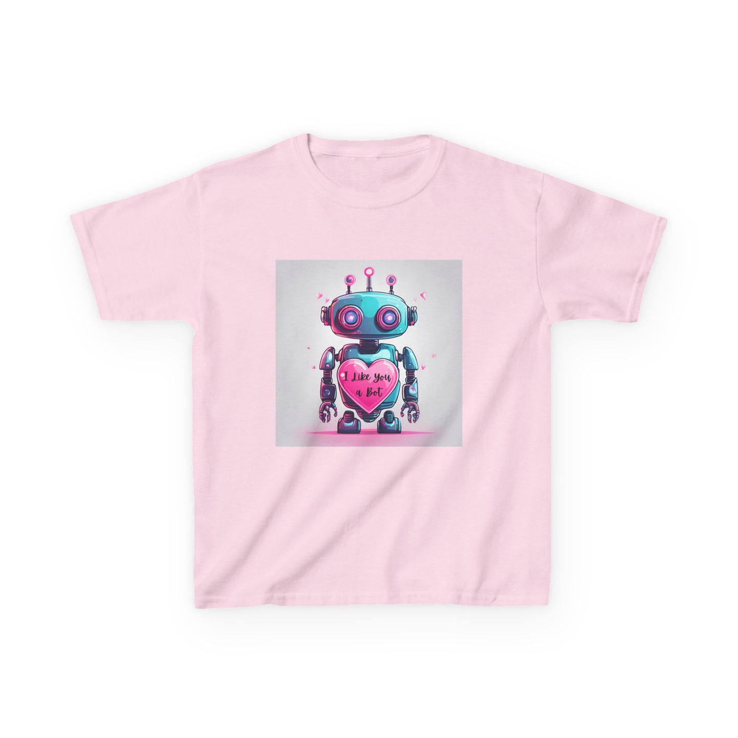 I Like You a Bot - Blue Robot Valentine's Kids Tee