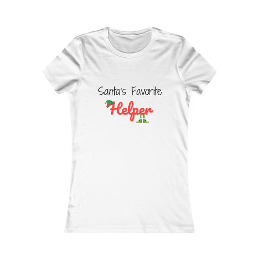 Santa's Favorite Helper Christmas Shirt (BF) - Festive Elf Hat and Shoes Holiday Tee
