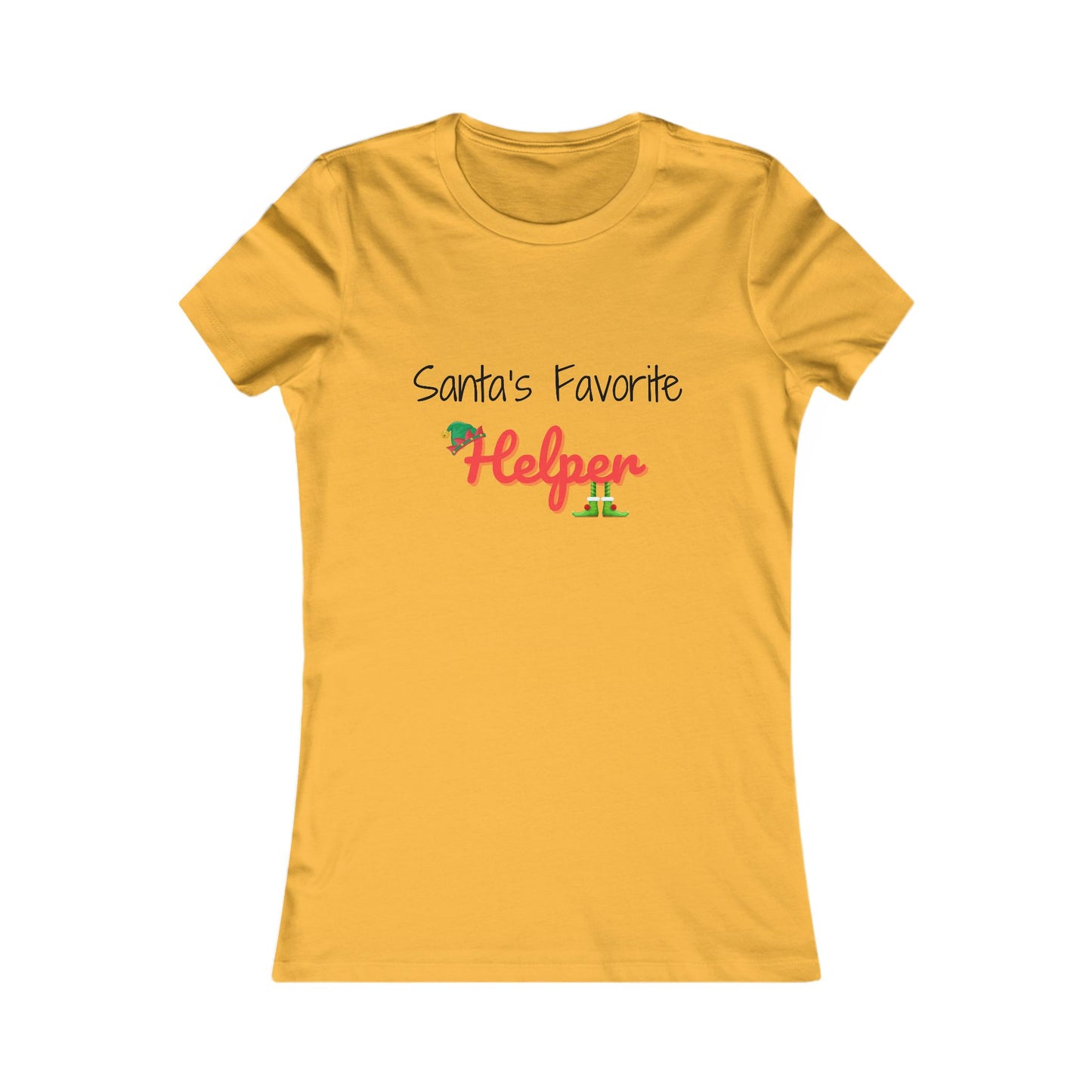 Santa's Favorite Helper Christmas Shirt (BF) - Festive Elf Hat and Shoes Holiday Tee