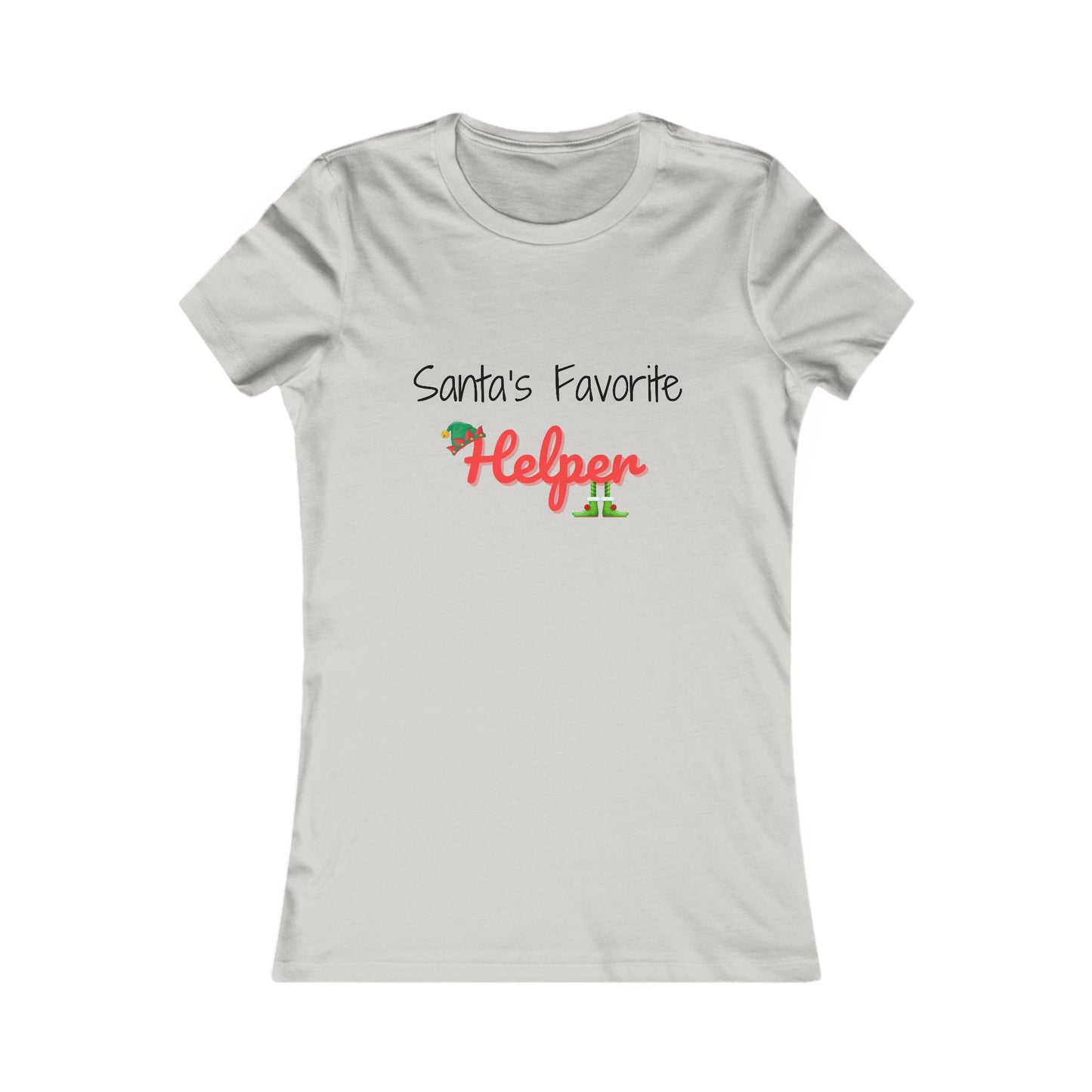 Santa's Favorite Helper Christmas Shirt (BF) - Festive Elf Hat and Shoes Holiday Tee