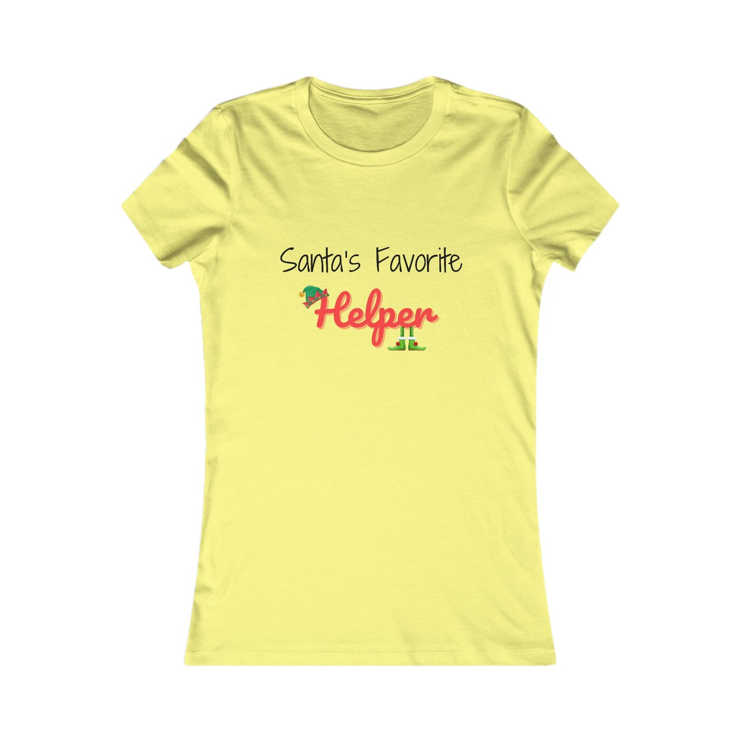 Santa's Favorite Helper Christmas Shirt (BF) - Festive Elf Hat and Shoes Holiday Tee