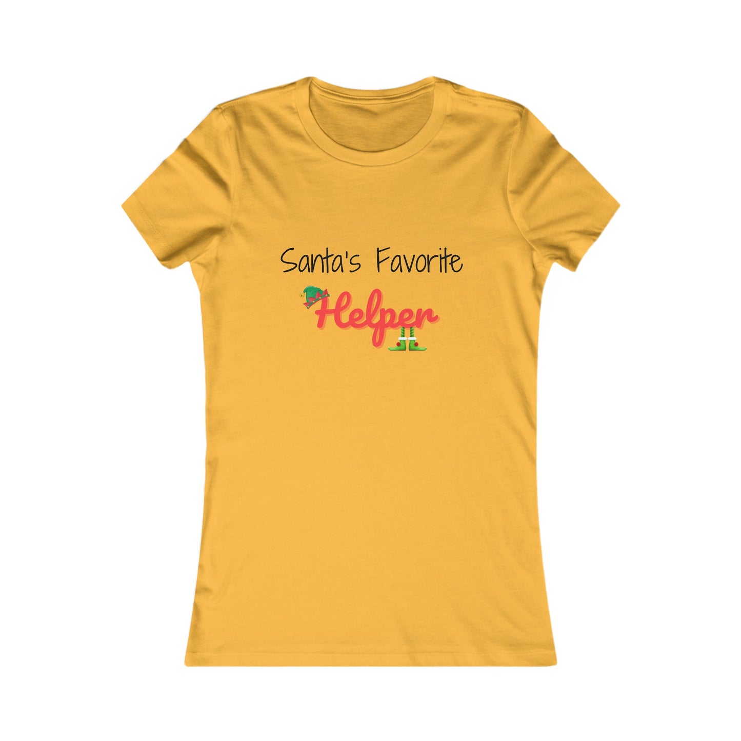 Santa's Favorite Helper Christmas Shirt (BF) - Festive Elf Hat and Shoes Holiday Tee