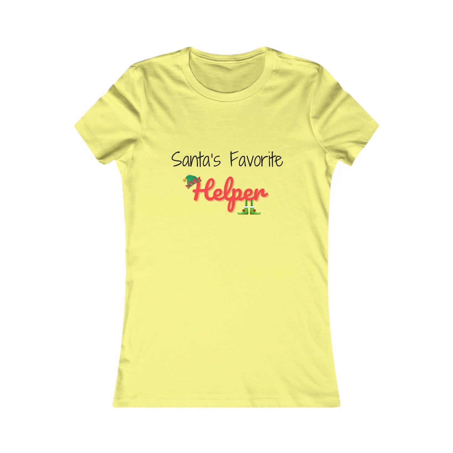 Santa's Favorite Helper Christmas Shirt (BF) - Festive Elf Hat and Shoes Holiday Tee