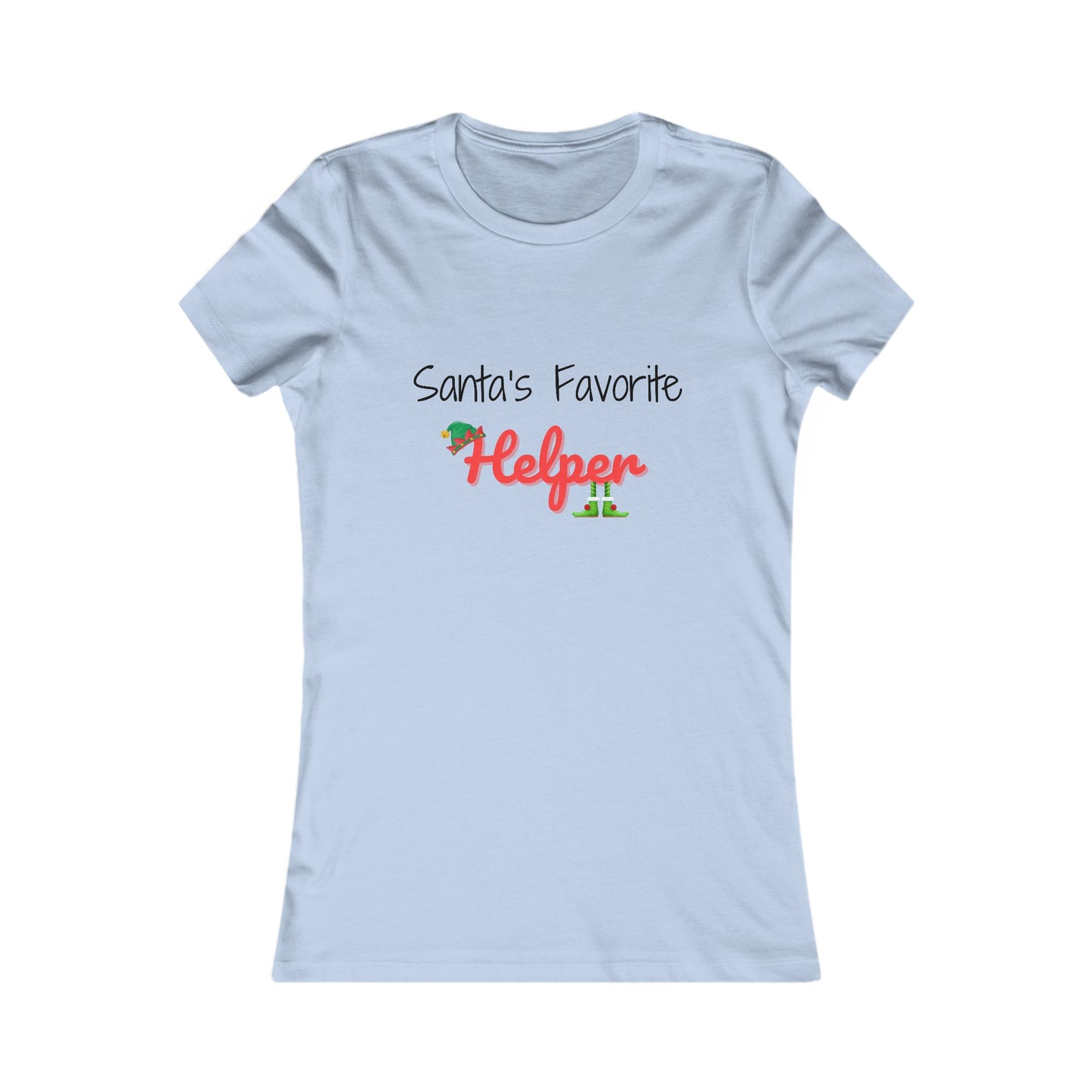 Santa's Favorite Helper Christmas Shirt (BF) - Festive Elf Hat and Shoes Holiday Tee