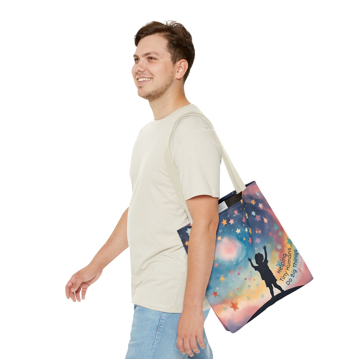 Helping Tiny Humans Do Big Things Tote - Inspiring Kids to Reach for the Stars