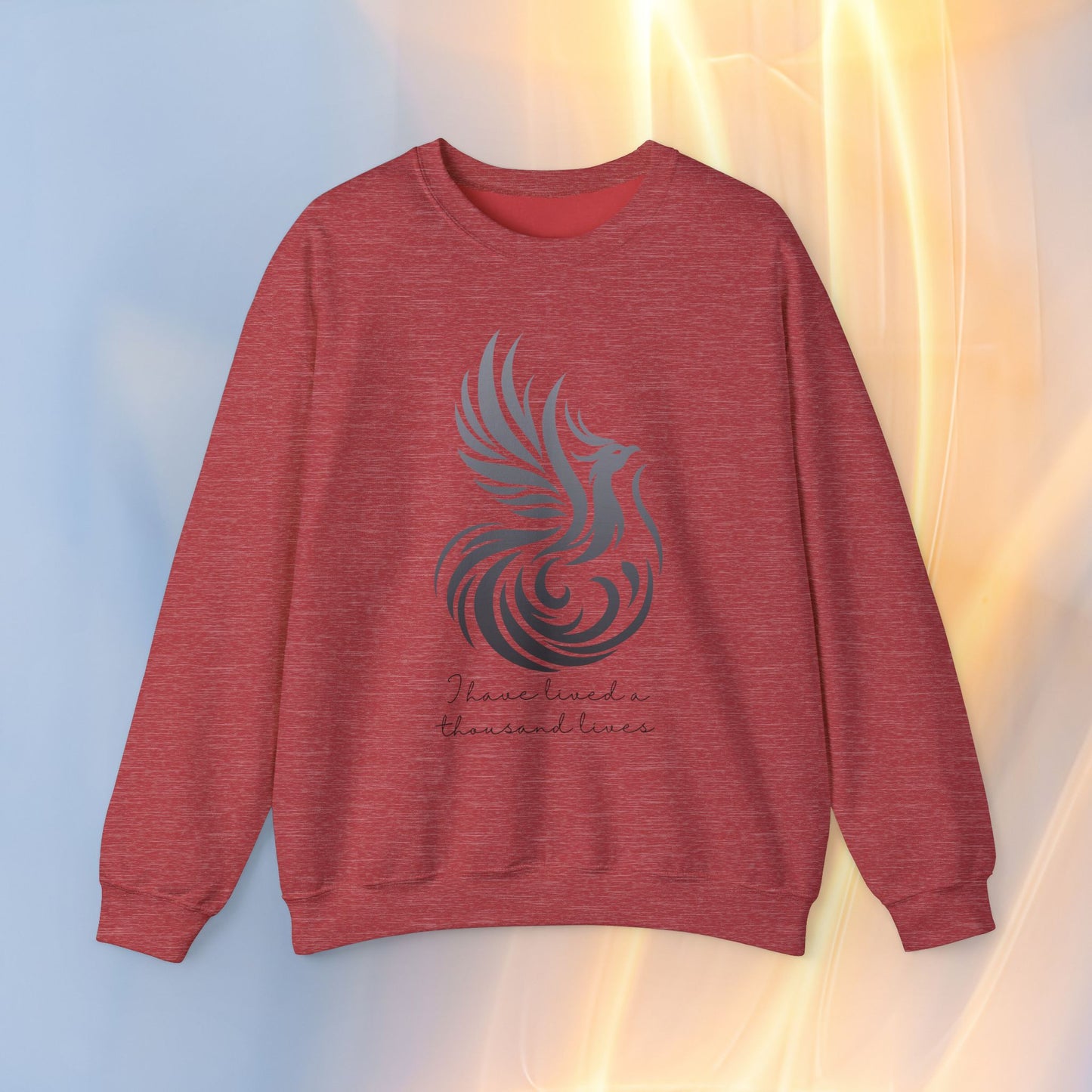 Phoenix Rising Sweatshirt - I Have Lived a Thousand Lives | Inspirational Unisex Sweatshirt - BlackF