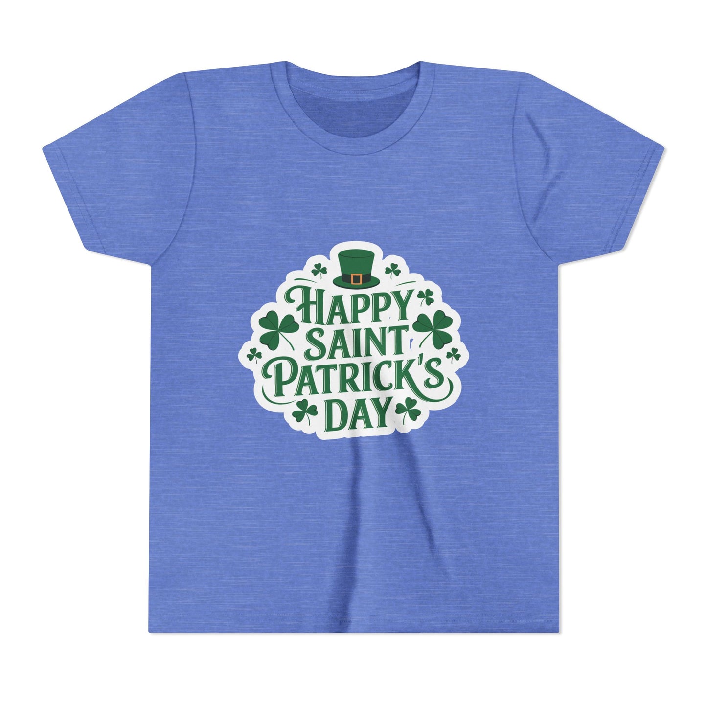 Happy Saint Patrick's Day Youth Tee | Shamrocks, Leprechaun Hat