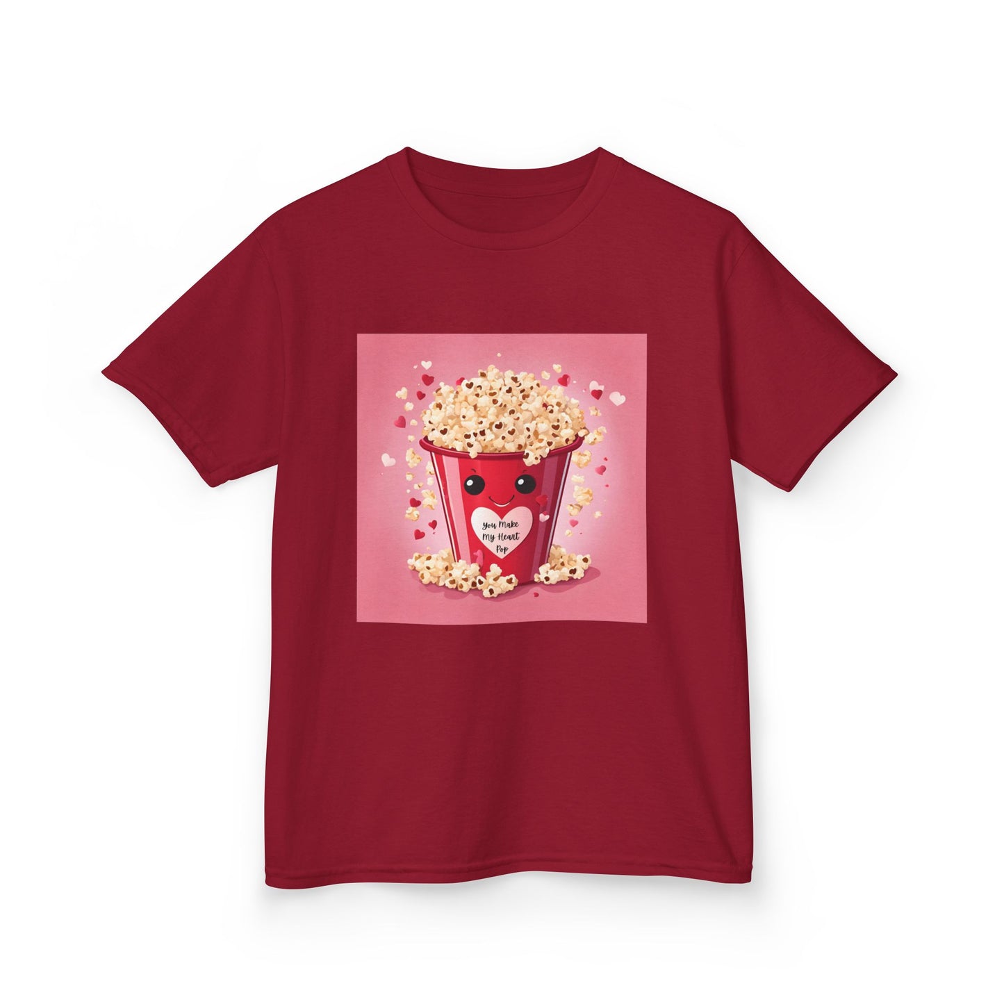 You Make My Heart Pop - Smiling Popcorn Valentine Kids Tee
