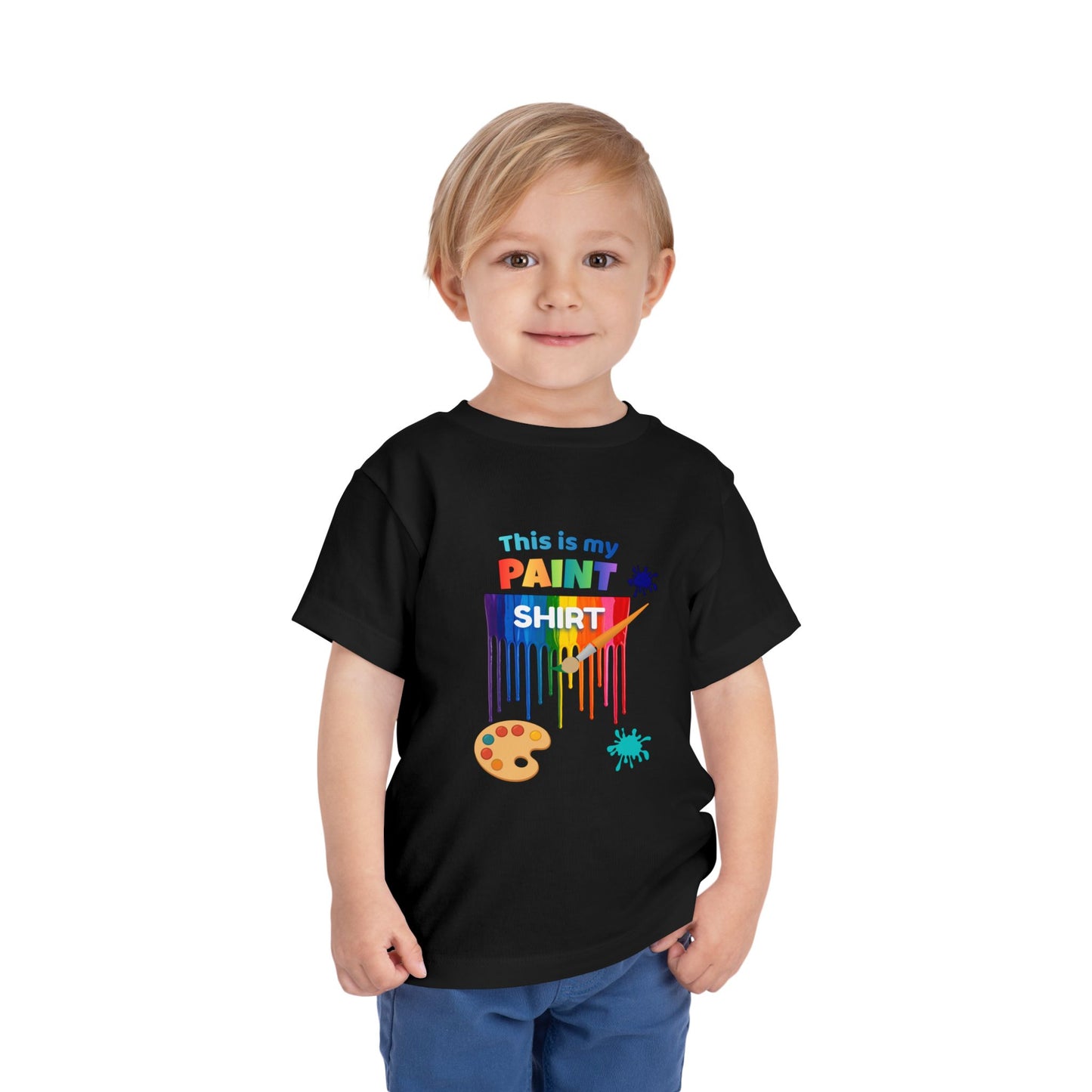This Is My Paint Shirt Toddler Tee | Colorful Paint Palette Drips, Art Splash Design