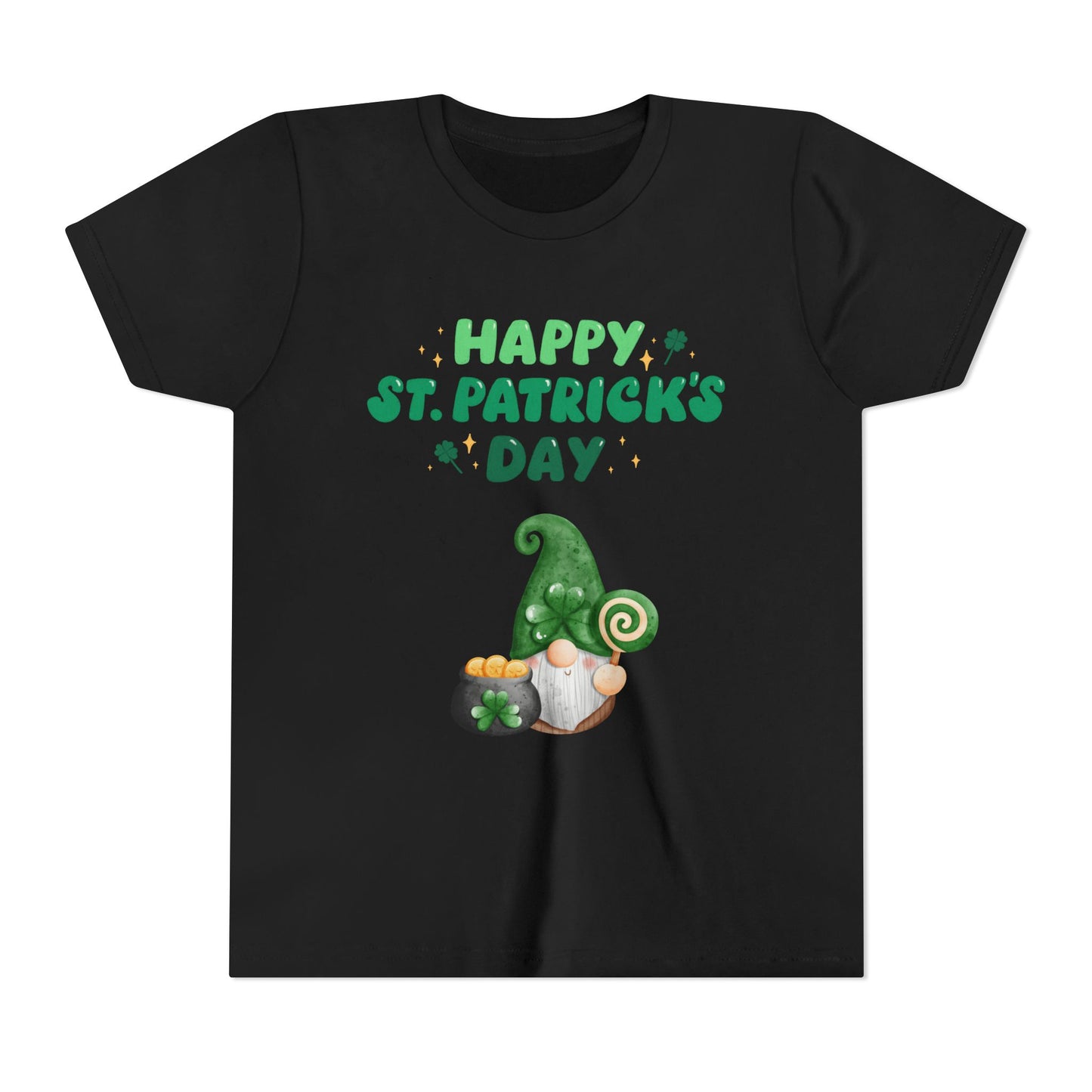 Happy St. Patrick's Day Gnome Youth Tee | Shamrock, Pot of Gold