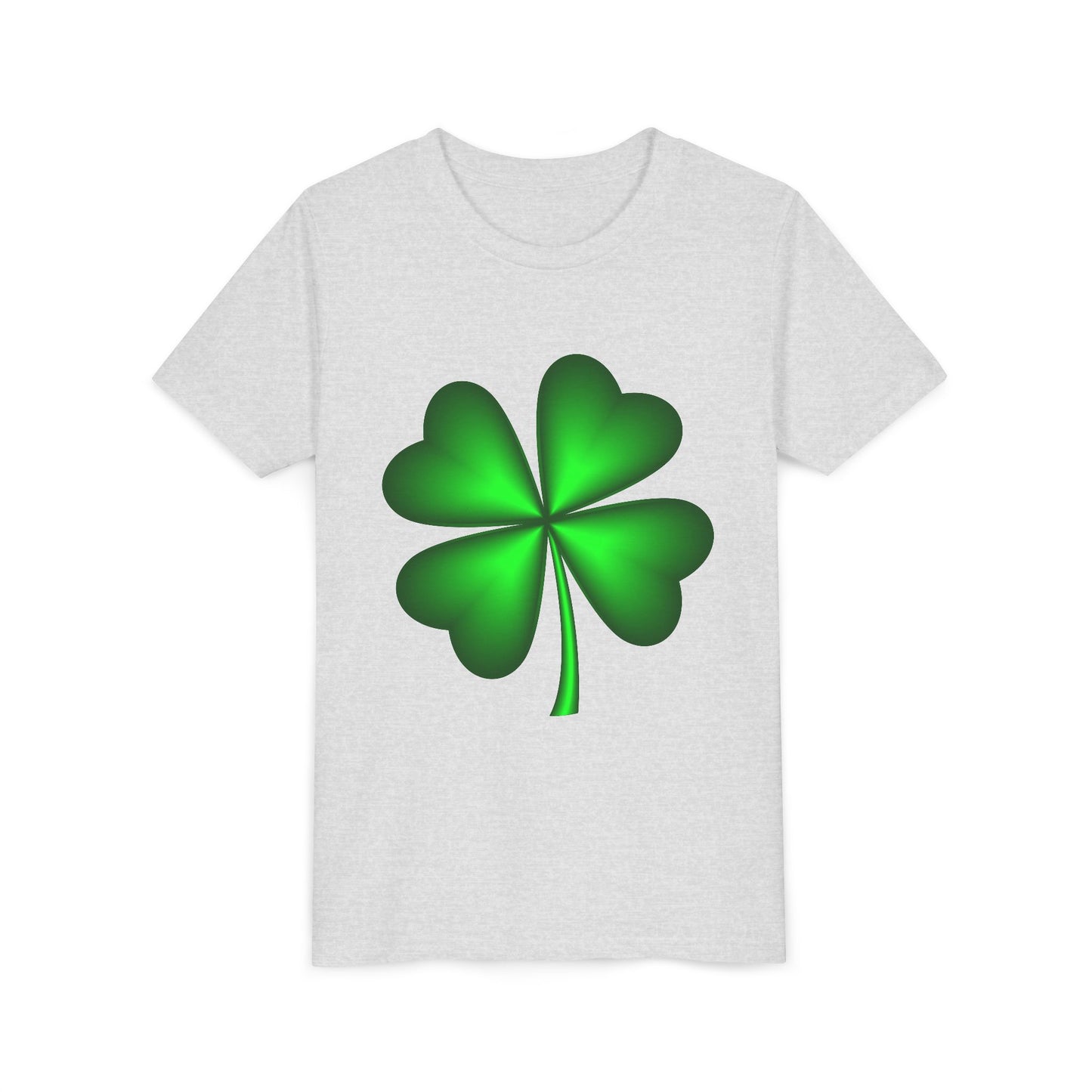 Green Four-Leaf Clover Youth Tee | St. Patrick's Day Shamrock Shirt