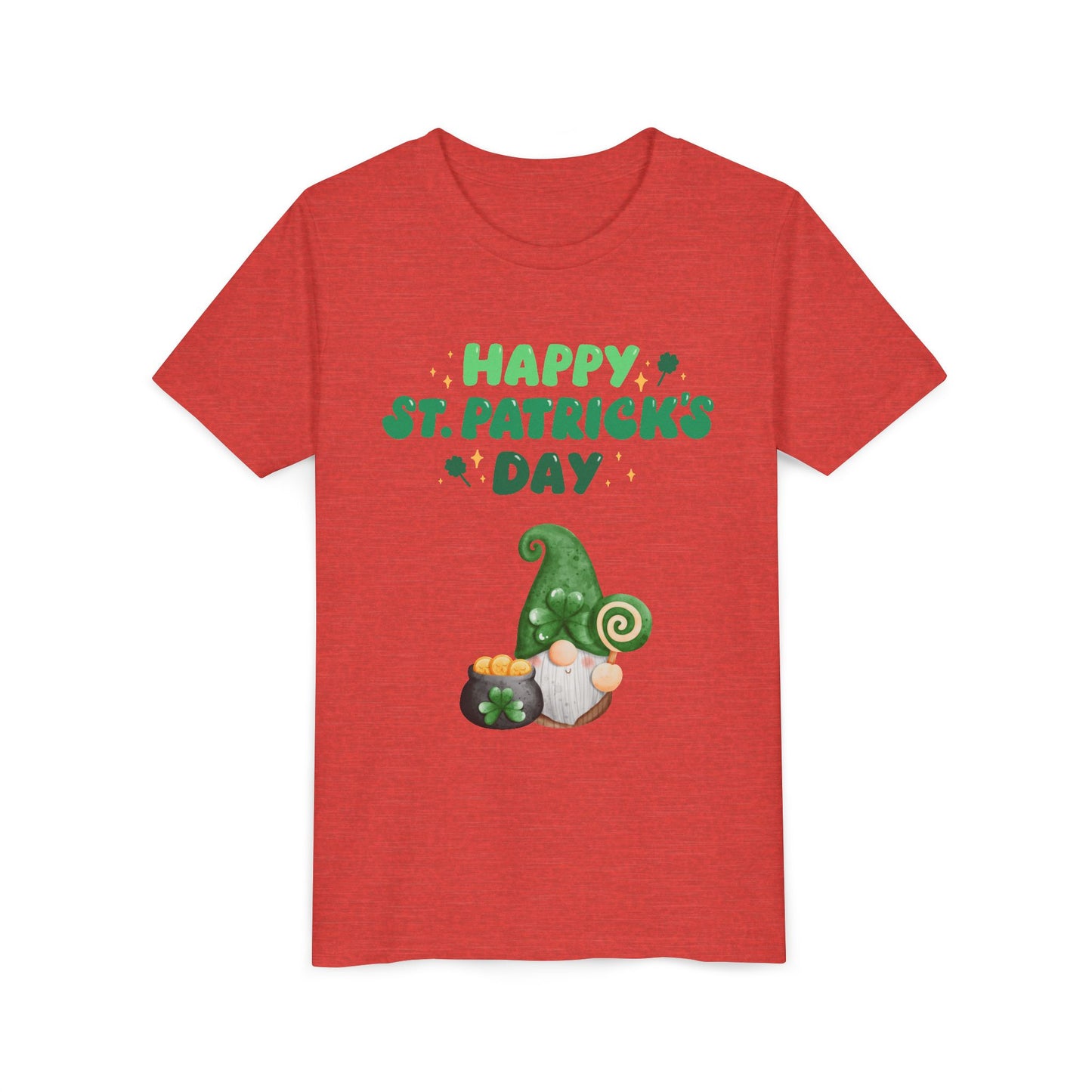 Happy St. Patrick's Day Gnome Youth Tee | Shamrock, Pot of Gold