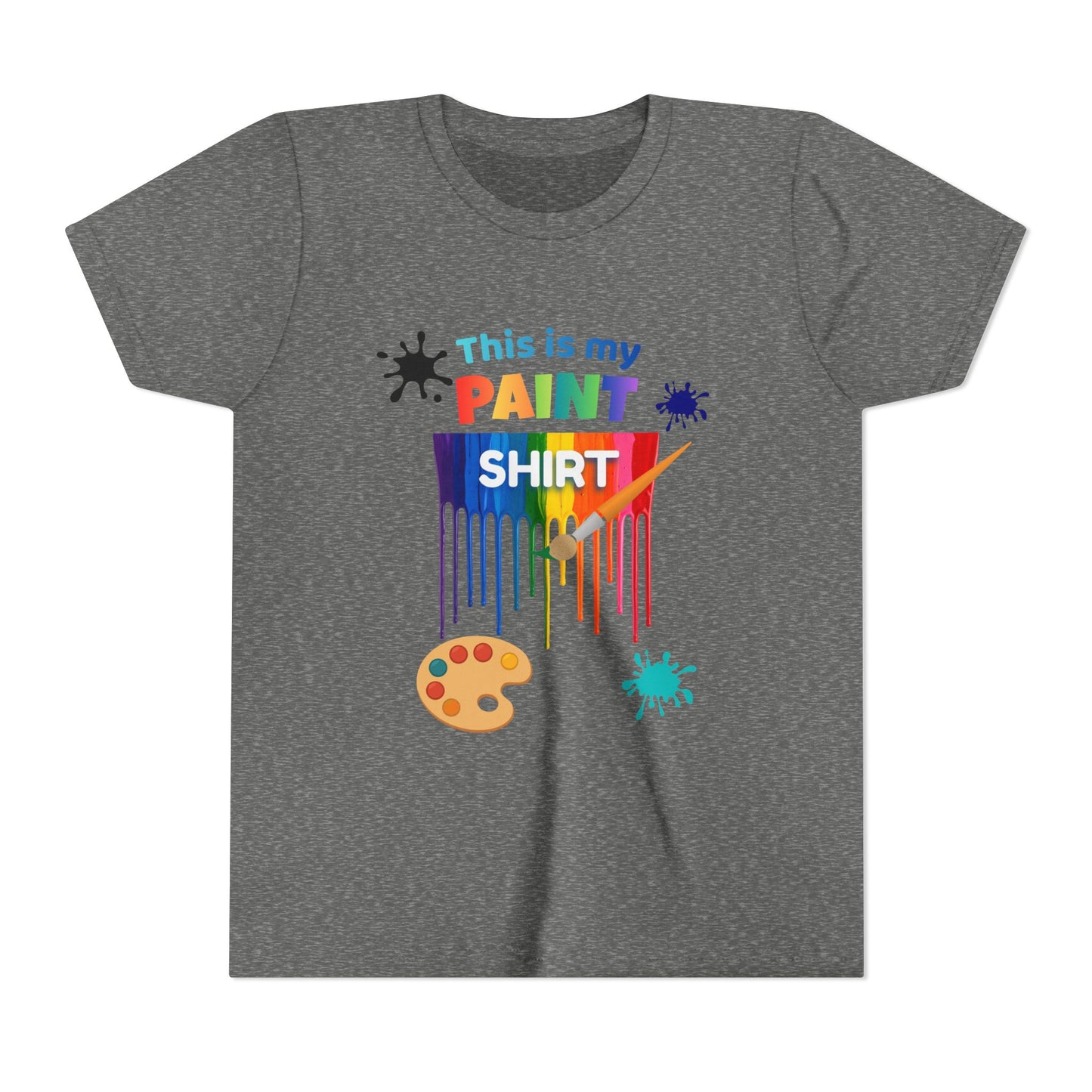 This Is My Paint Shirt Youth Tee | Rainbow Paint Drip Art Palette