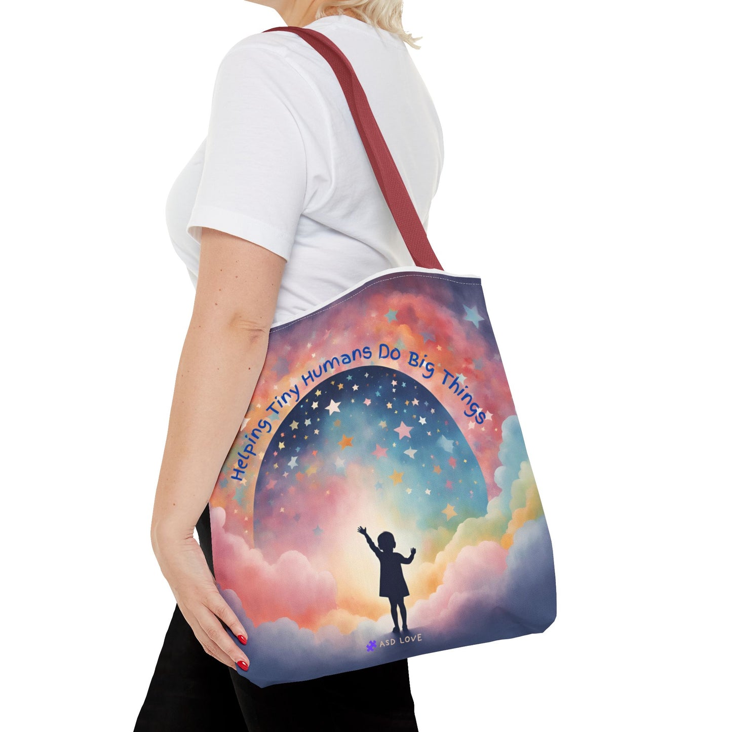 Helping Tiny Humans Do Big Things Tote - Inspiring Kids to Reach for the Stars