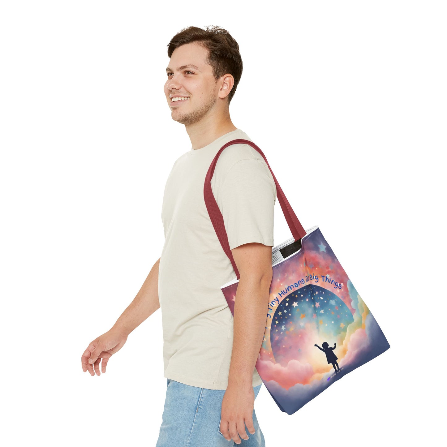 Helping Tiny Humans Do Big Things Tote - Inspiring Kids to Reach for the Stars
