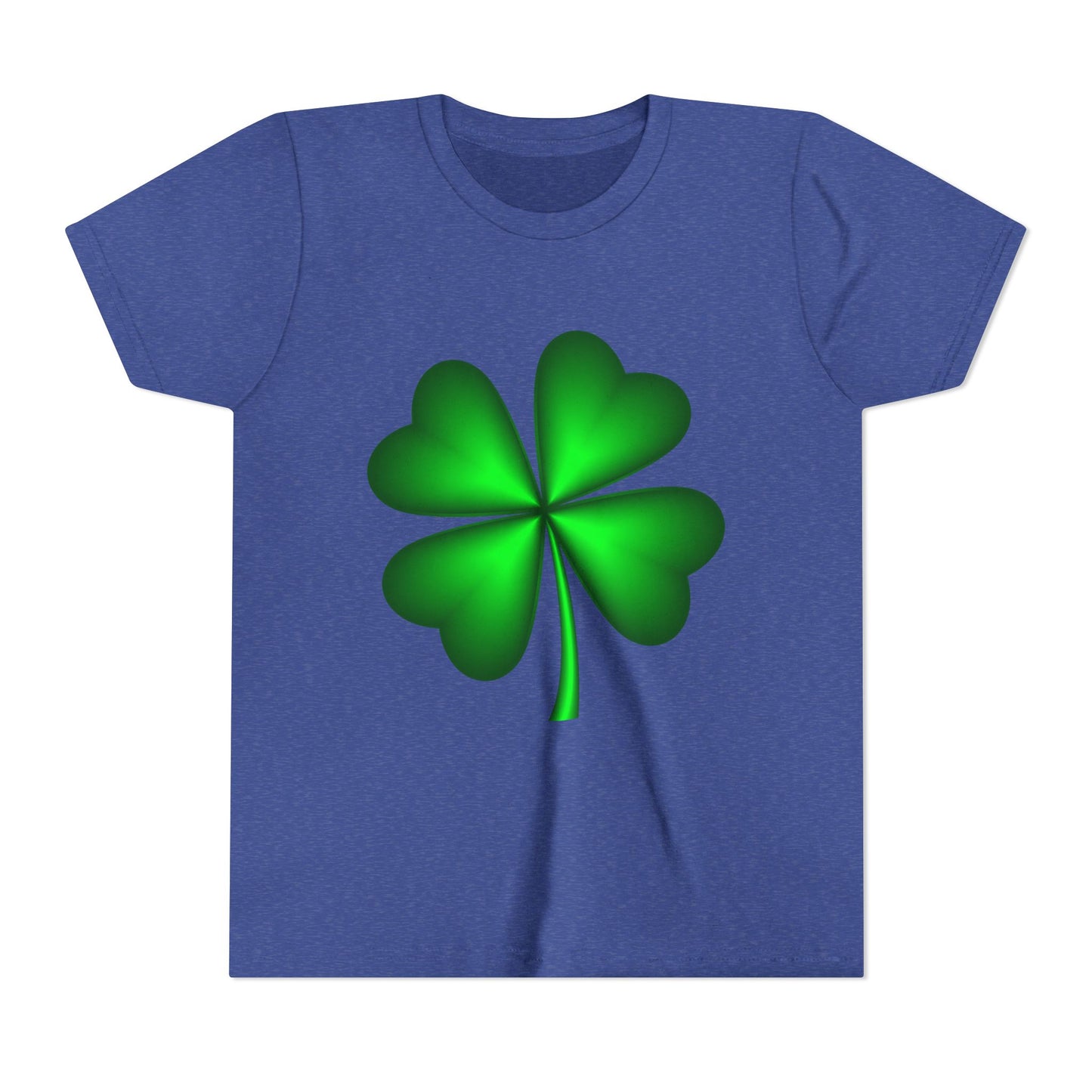 Green Four-Leaf Clover Youth Tee | St. Patrick's Day Shamrock Shirt