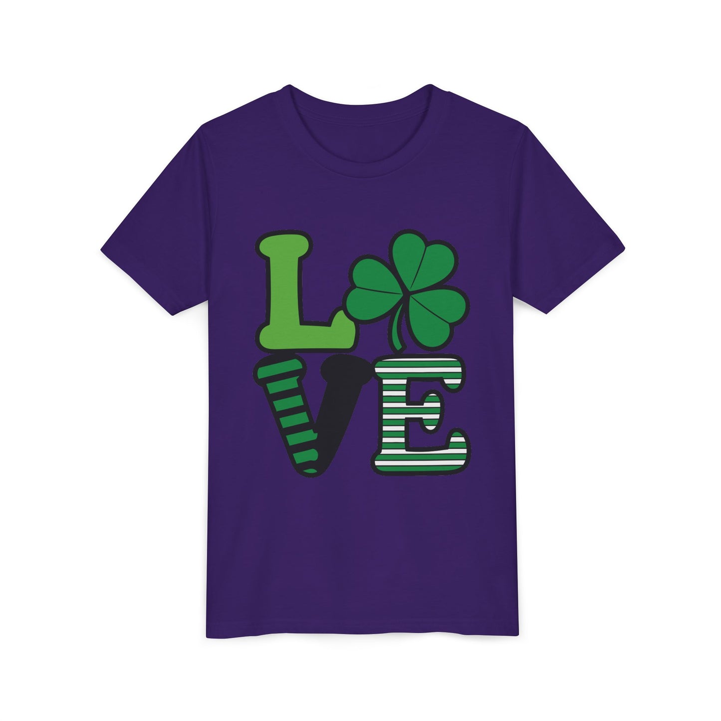 LOVE Shamrock Youth Tee | St. Patrick's Day Clover Graphic