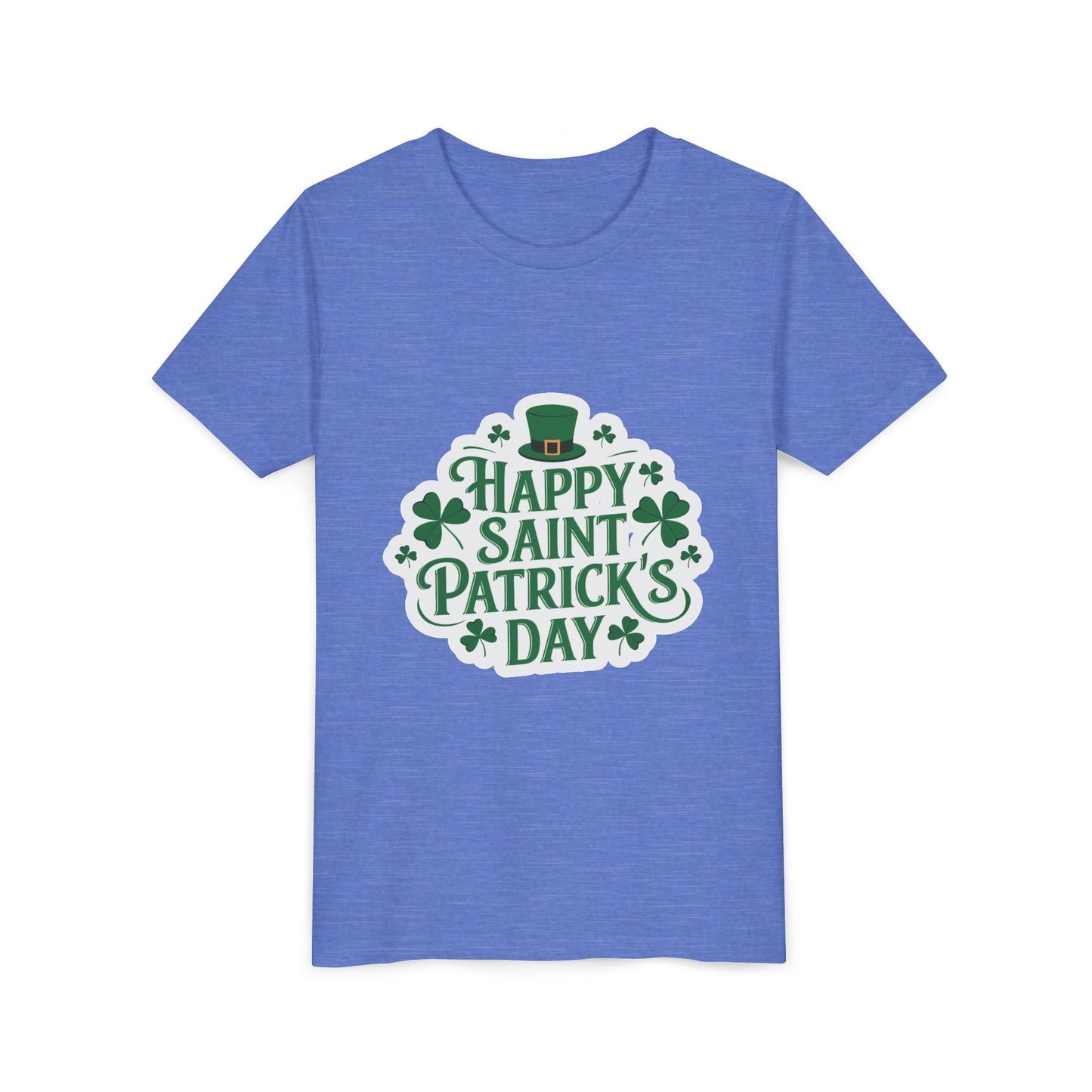 Happy Saint Patrick's Day Youth Tee | Shamrocks, Leprechaun Hat