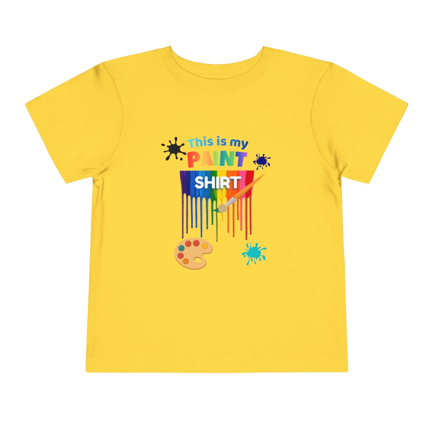 This Is My Paint Shirt Toddler Tee | Colorful Paint Palette Drips, Art Splash Design