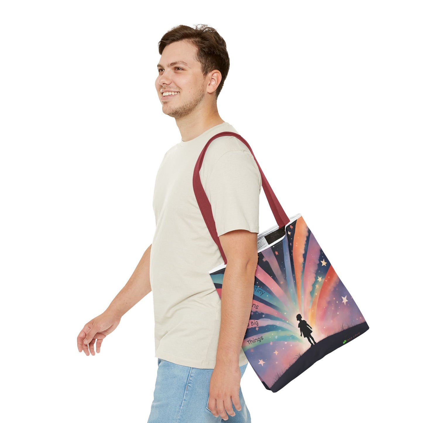 Helping Tiny Humans Do Big Things Tote - Inspiring Kids to Reach for the Stars