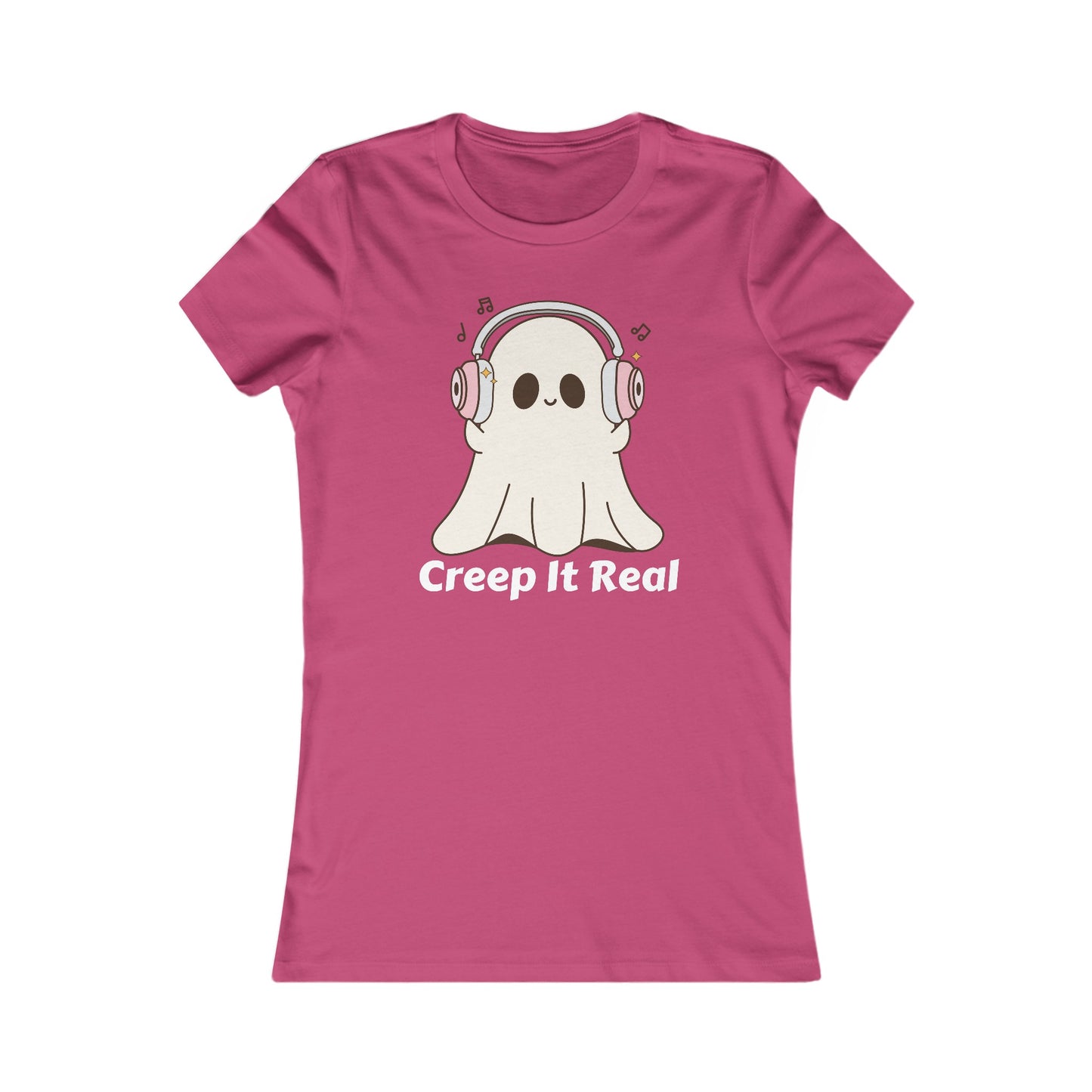 Creep It Real (WF) - Fun Ghost Halloween Tee - Ghost with Headphones