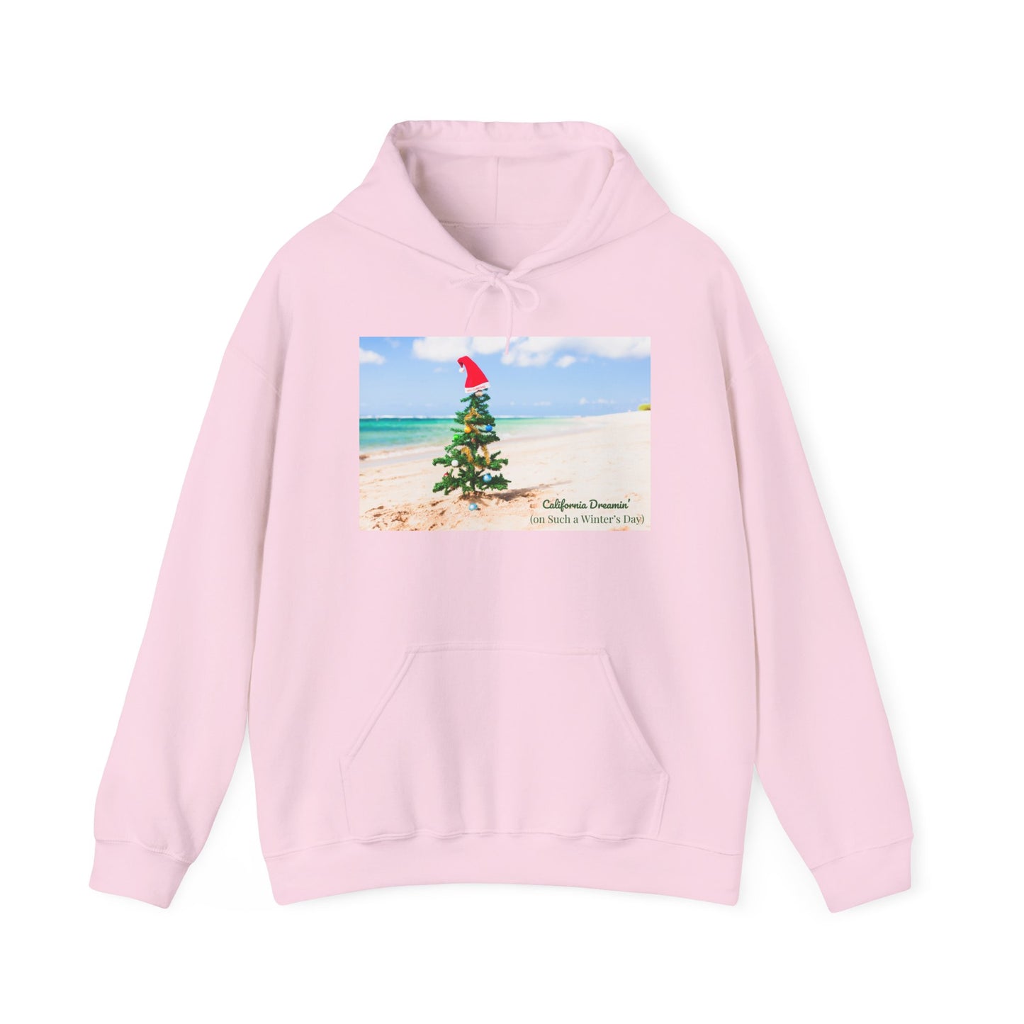 California Dreamin (on Such a Winter's Day) Hoodie - Featuring Santa Tree on the Beach