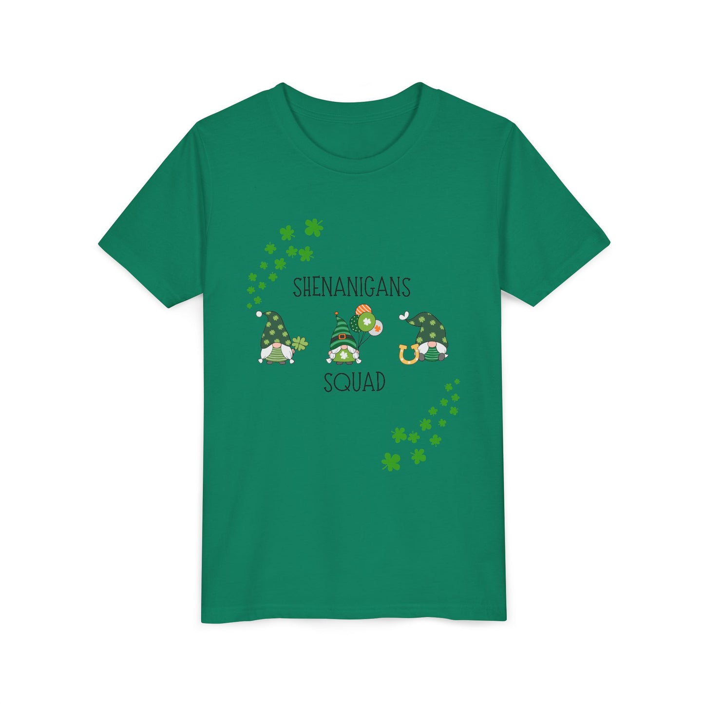 Shenanigans Squad Gnomes Youth Tee | St. Patrick's Day Shamrock Kids Shirt