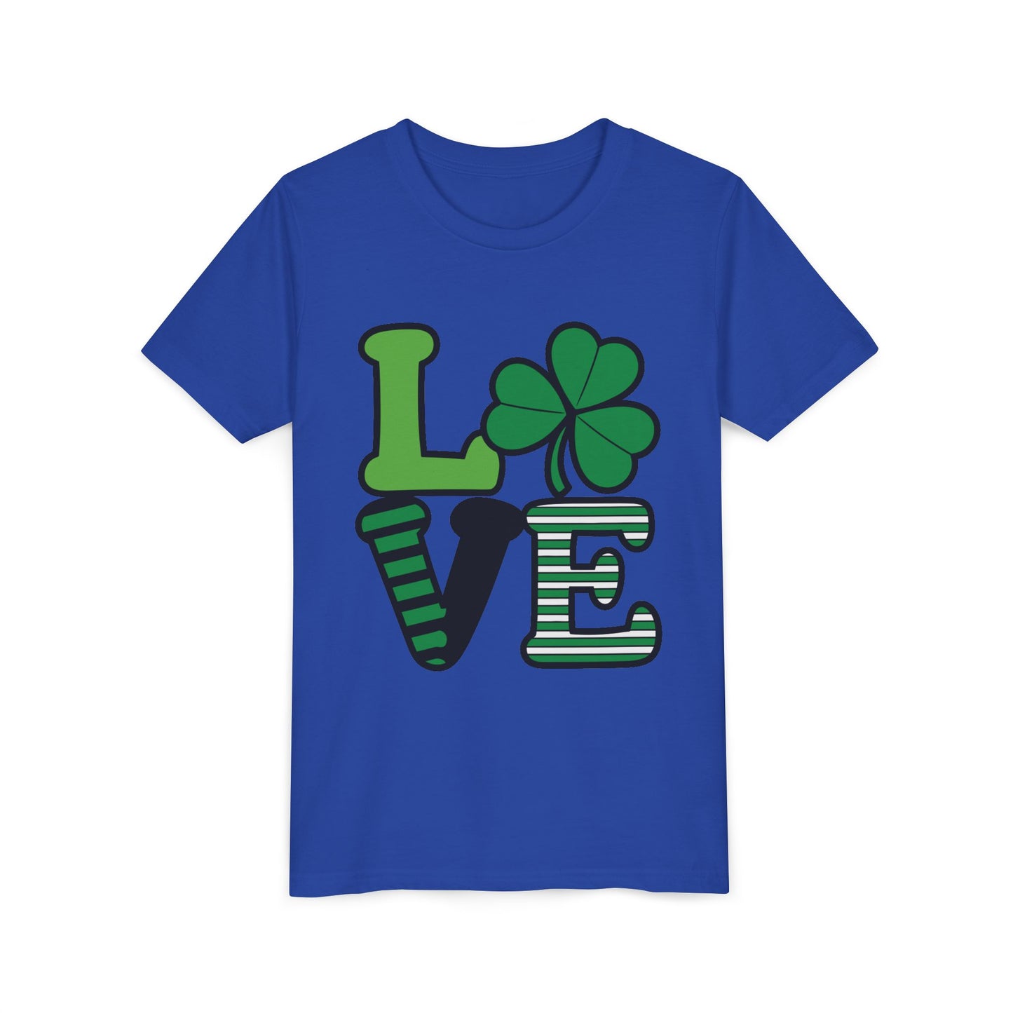 LOVE Shamrock Youth Tee | St. Patrick's Day Clover Graphic