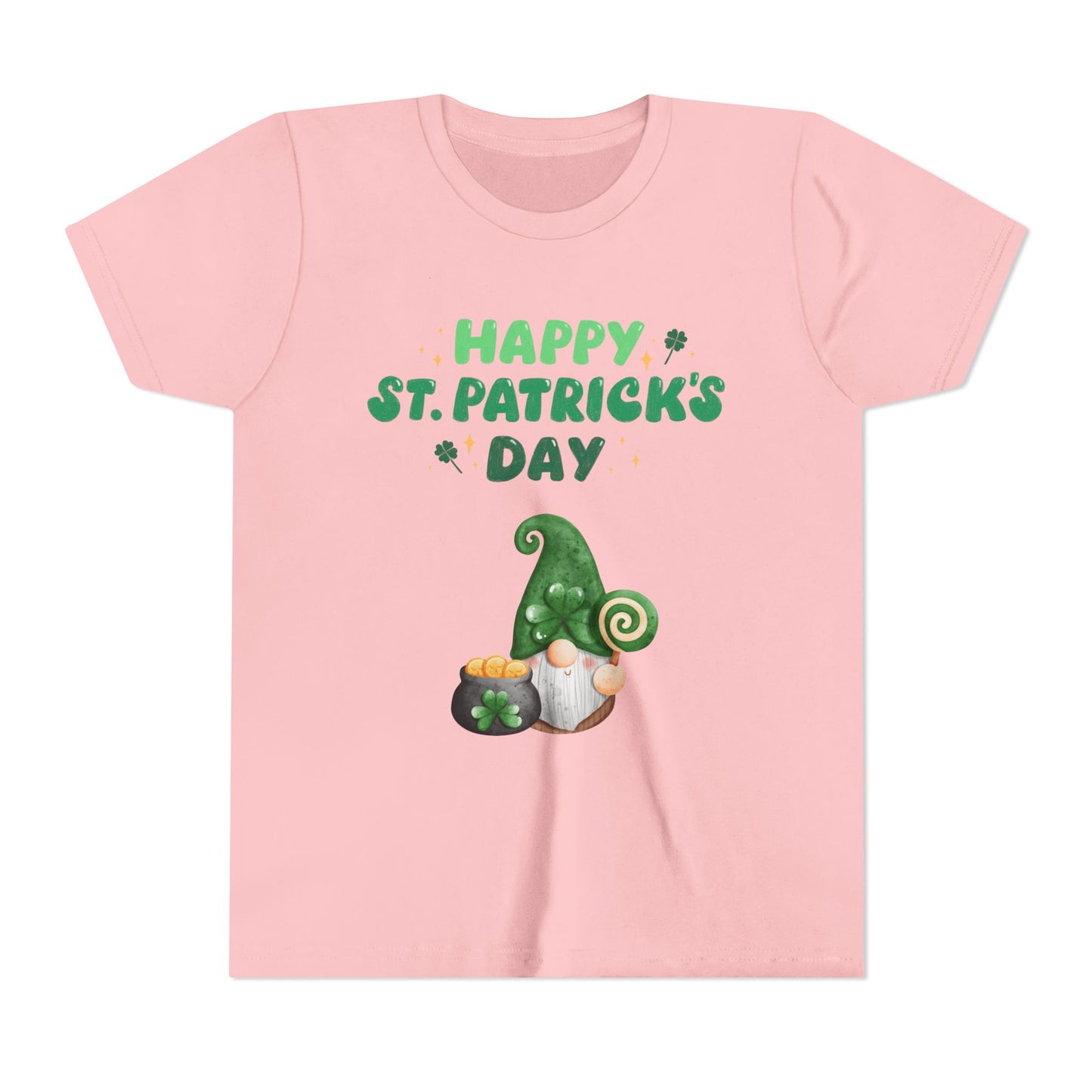 Happy St. Patrick's Day Gnome Youth Tee | Shamrock, Pot of Gold