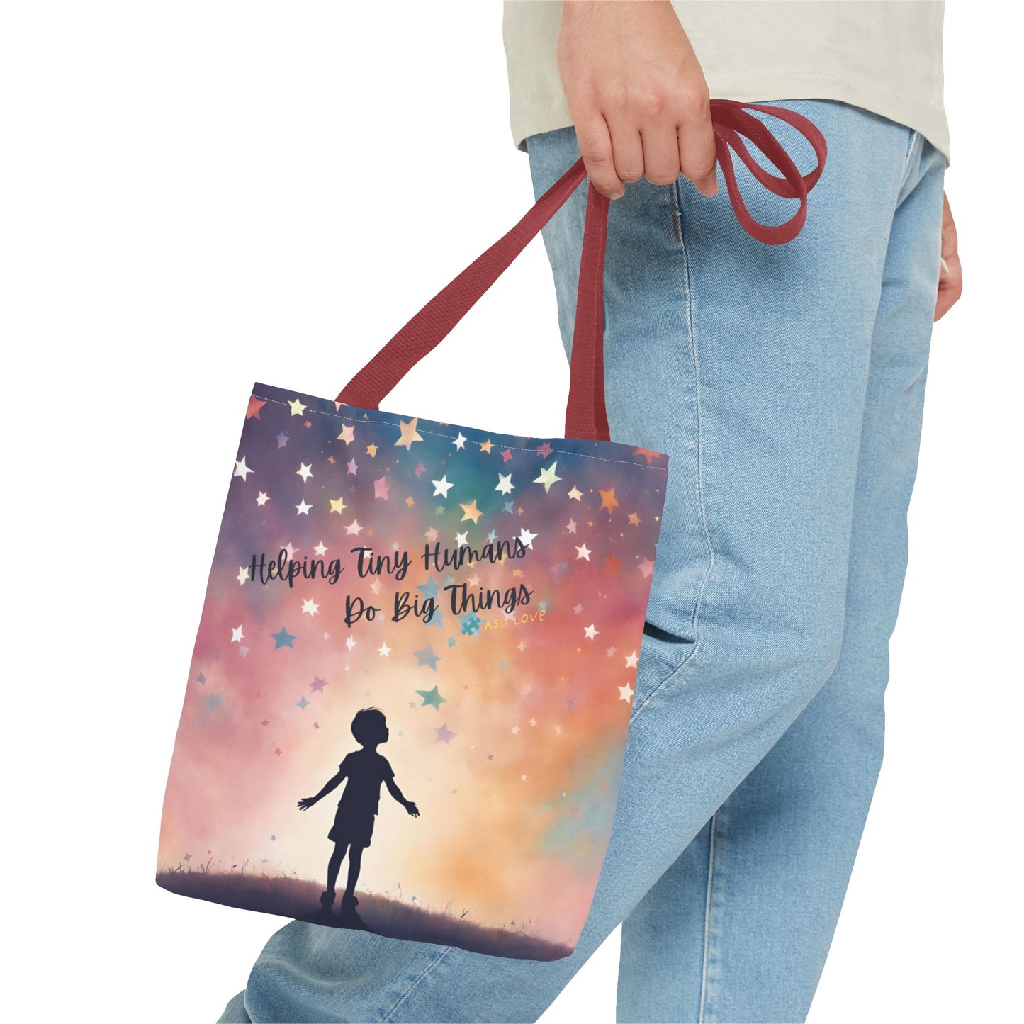 Helping Tiny Humans Do Big Things Tote - Inspiring Kids to Reach for the Stars