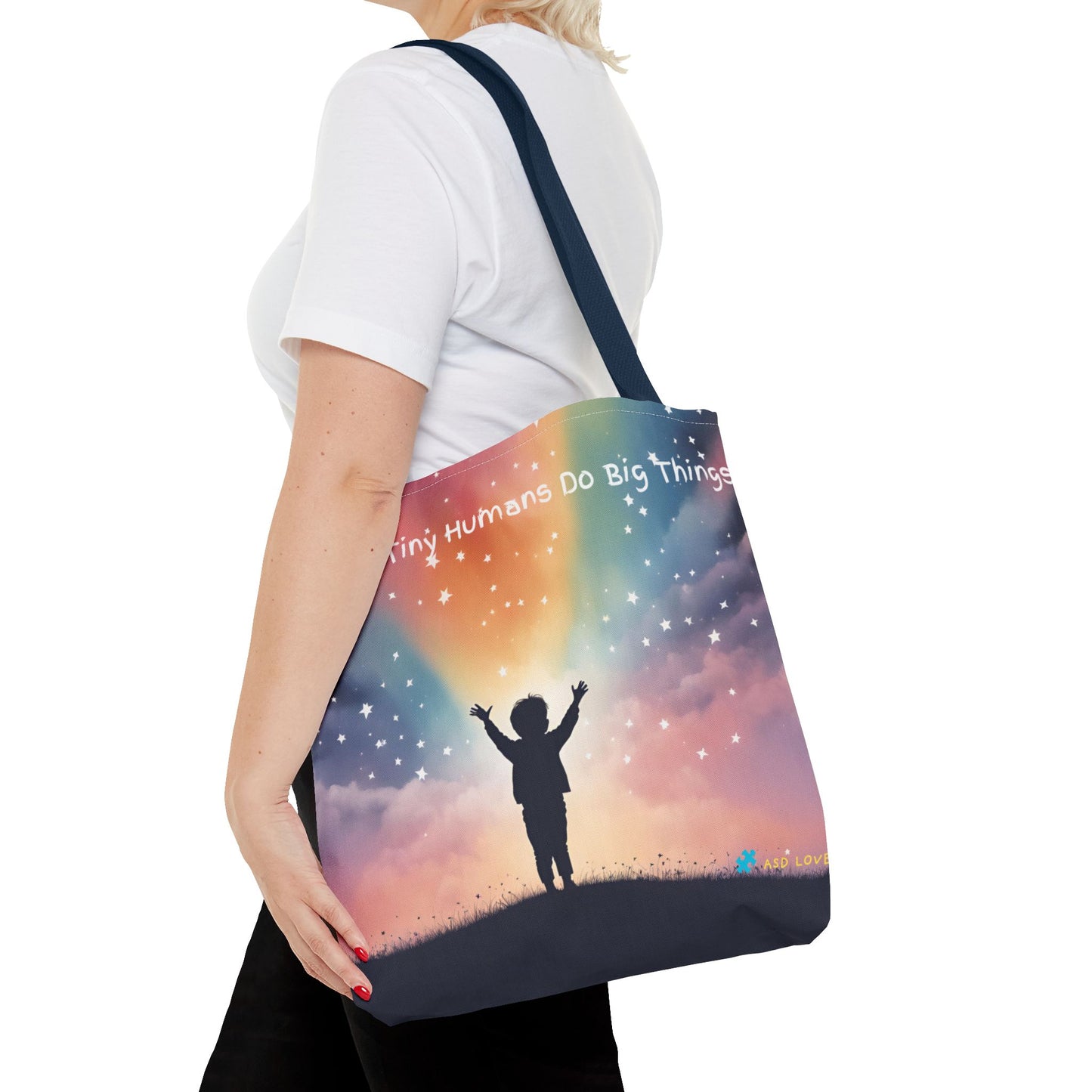 Helping Tiny Humans Do Big Things Tote - Inspiring Kids to Reach for the Stars