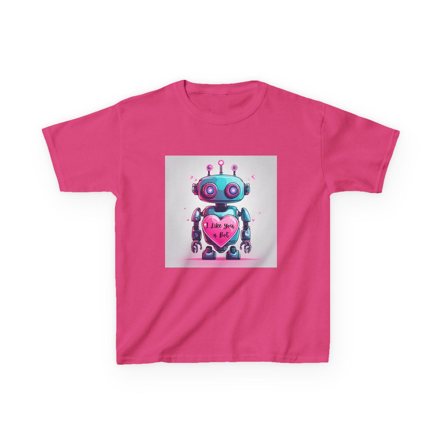 I Like You a Bot - Blue Robot Valentine's Kids Tee
