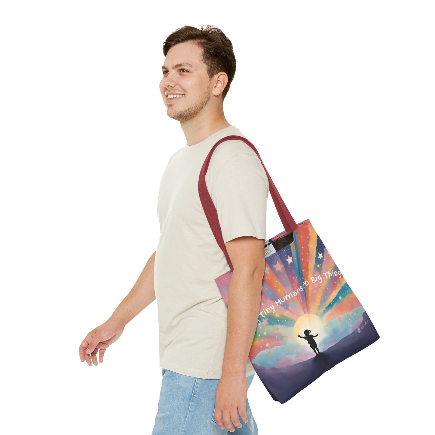 Helping Tiny Humans Do Big Things Tote - Inspiring Kids to Reach for the Stars