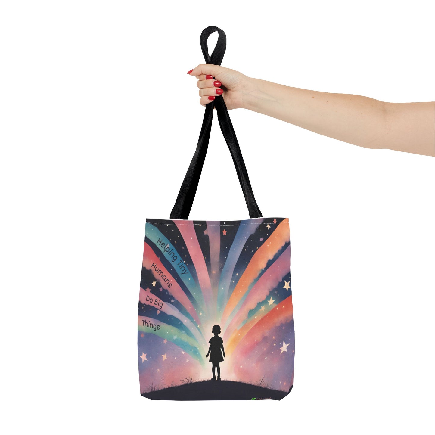 Helping Tiny Humans Do Big Things Tote - Inspiring Kids to Reach for the Stars