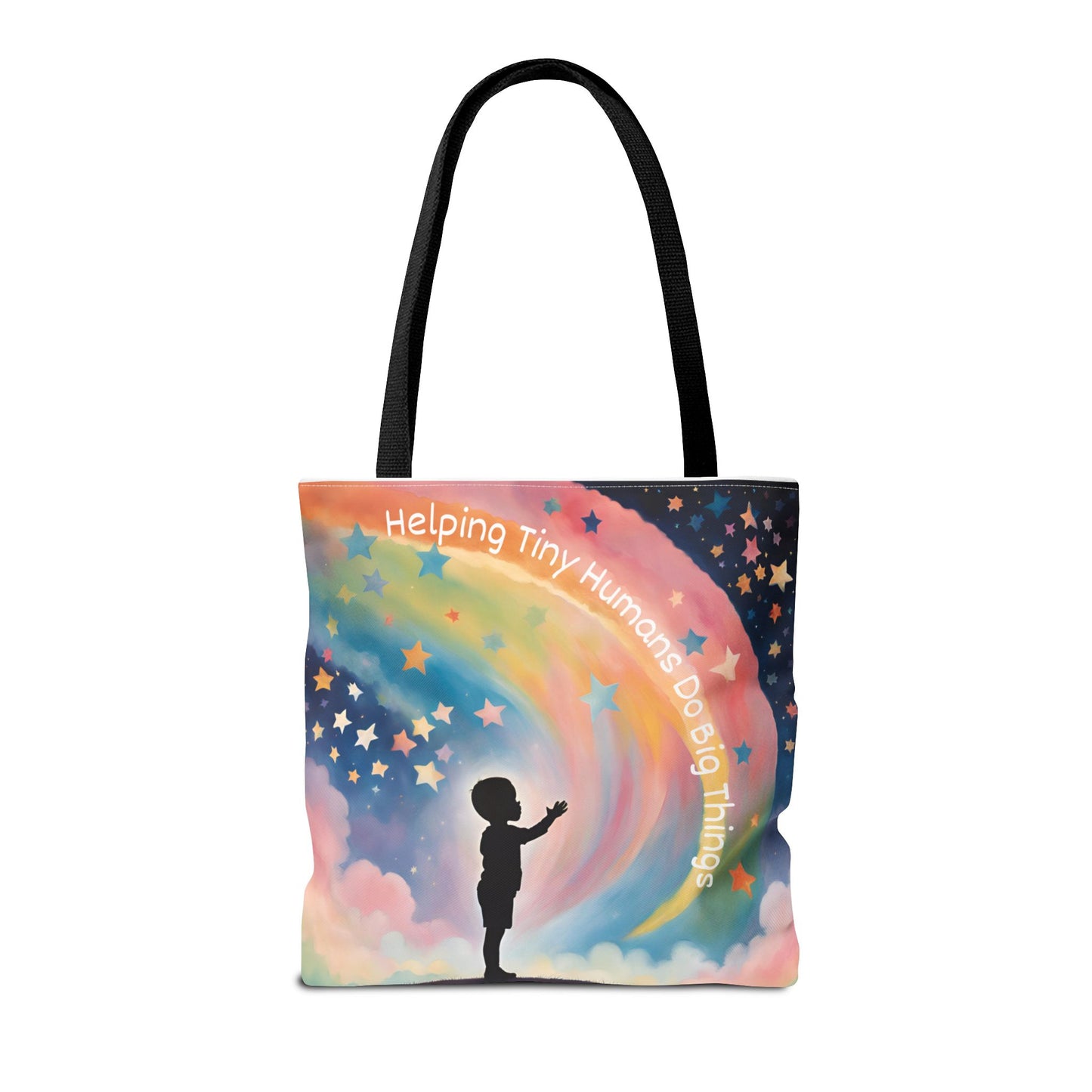Helping Tiny Humans Do Big Things Tote - Inspiring Kids to Reach for the Stars