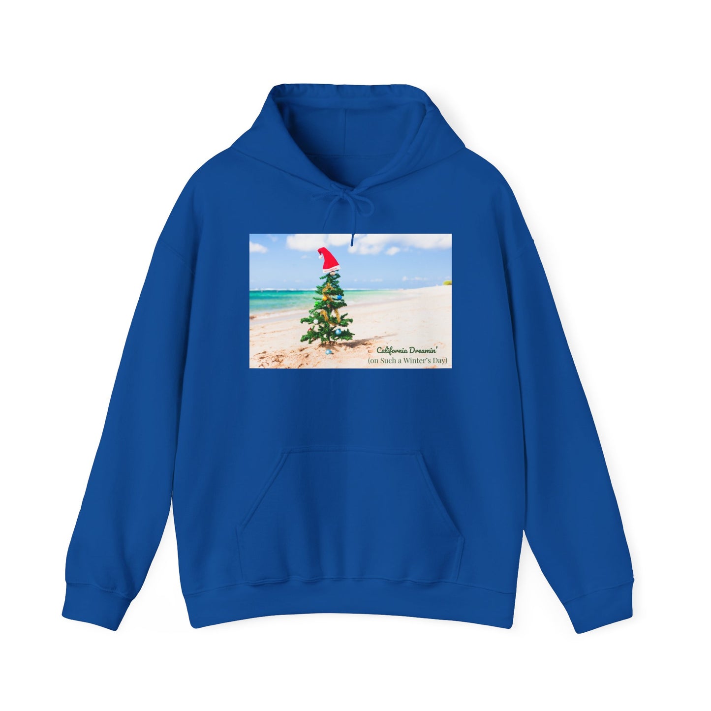 California Dreamin (on Such a Winter's Day) Hoodie - Featuring Santa Tree on the Beach