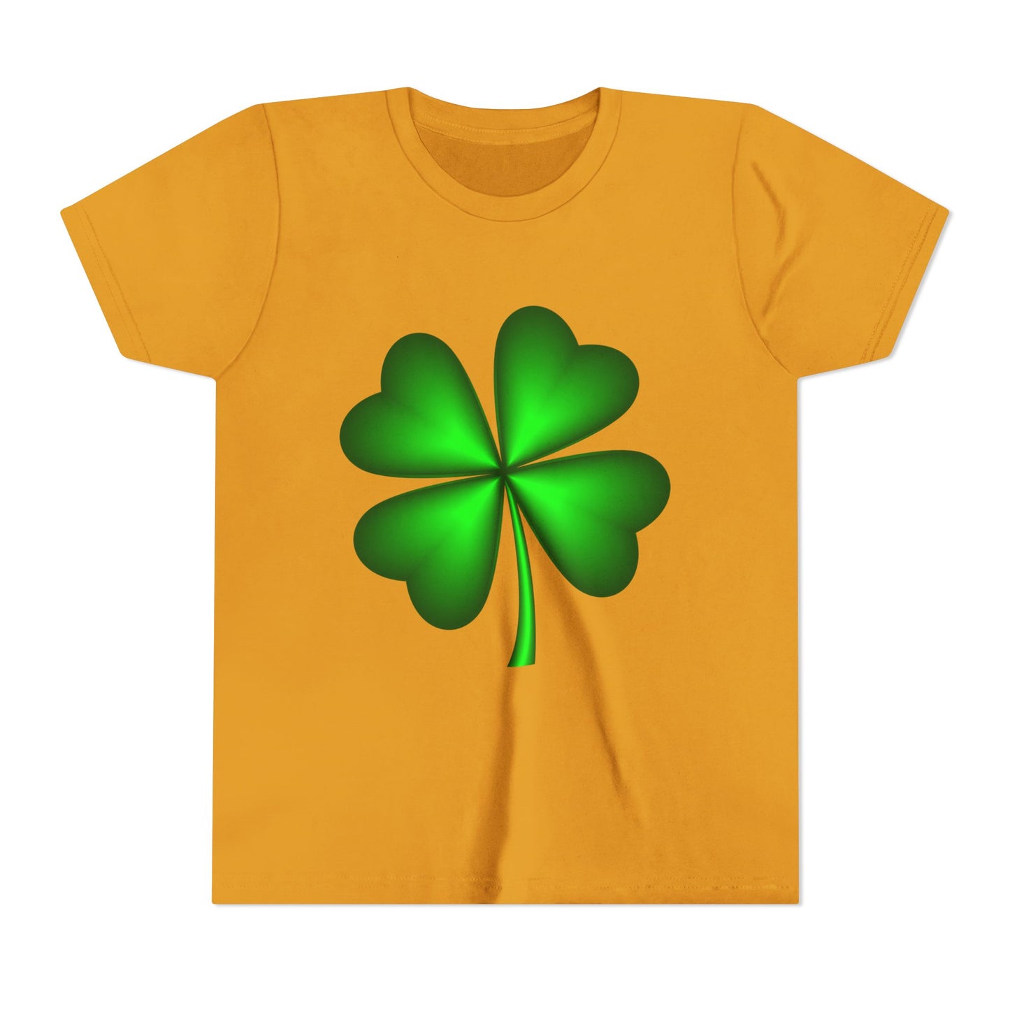 Green Four-Leaf Clover Youth Tee | St. Patrick's Day Shamrock Shirt