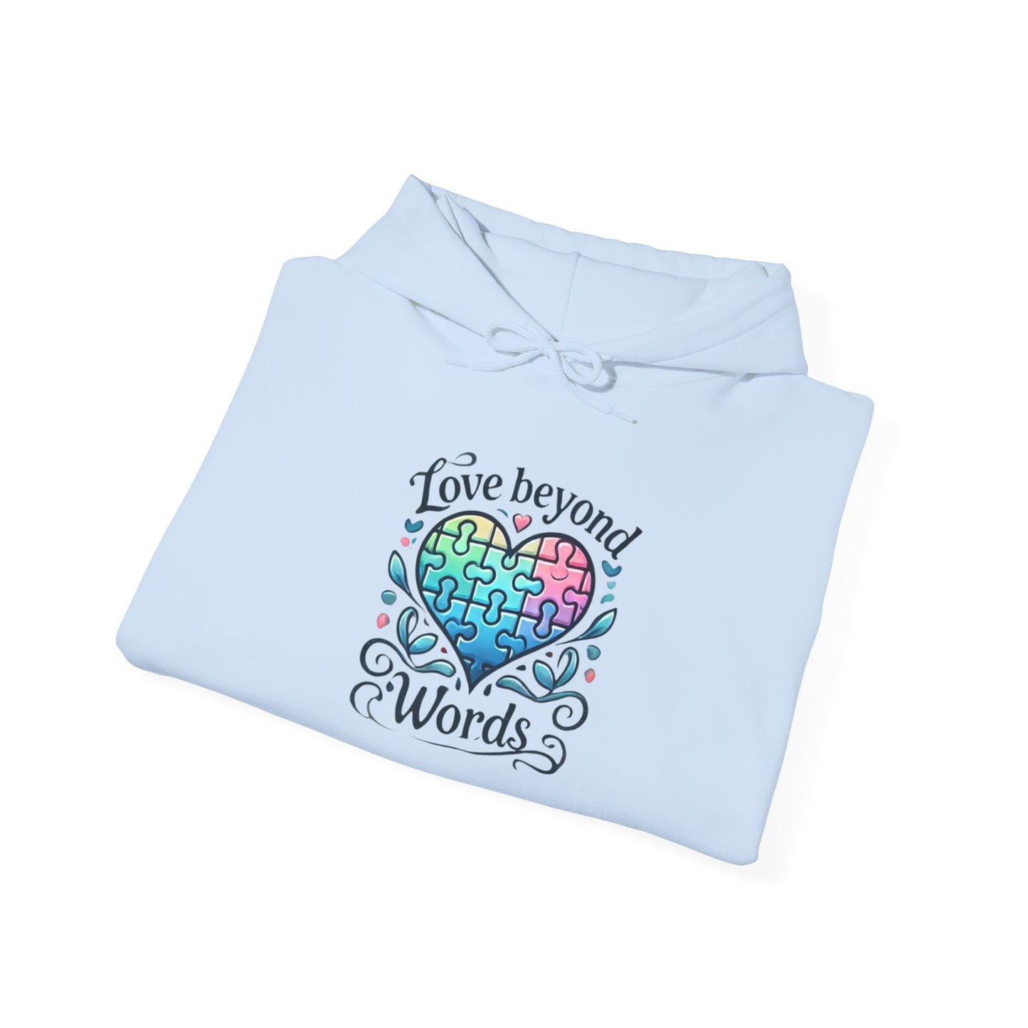 Love Beyond Words - Autism Awareness Hoodie - Cozy Unisex Sweatshirt for Warmth & Connection, Perfect for Gifts, Casual Wear, Gatherings