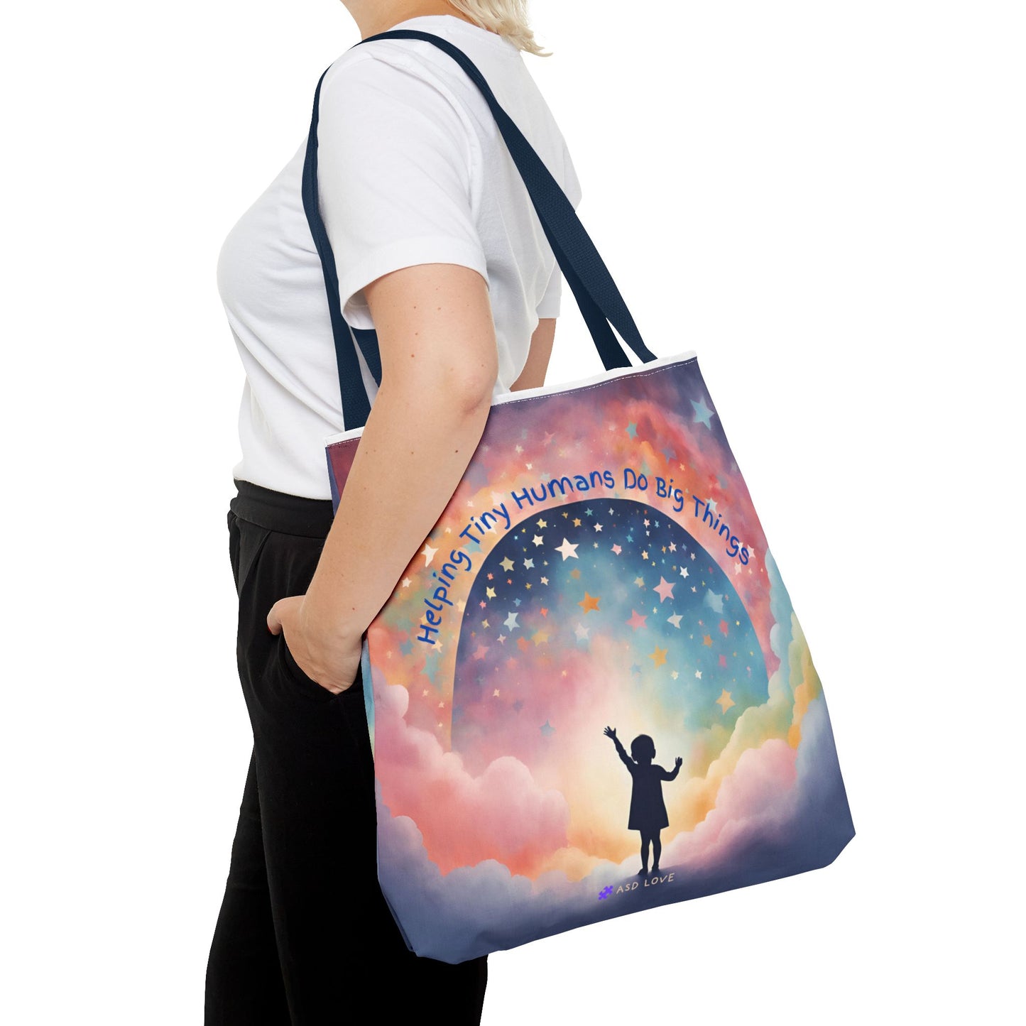 Helping Tiny Humans Do Big Things Tote - Inspiring Kids to Reach for the Stars