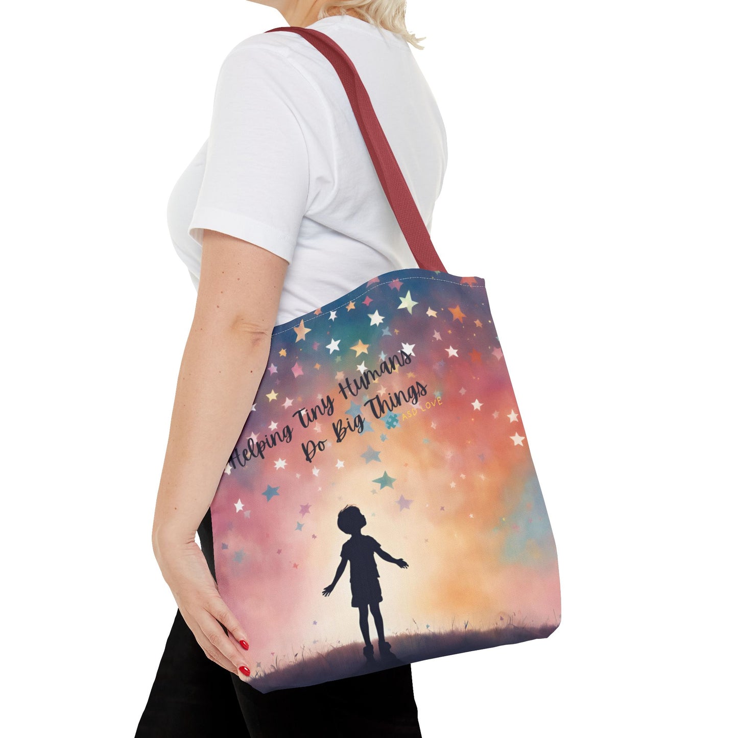 Helping Tiny Humans Do Big Things Tote - Inspiring Kids to Reach for the Stars