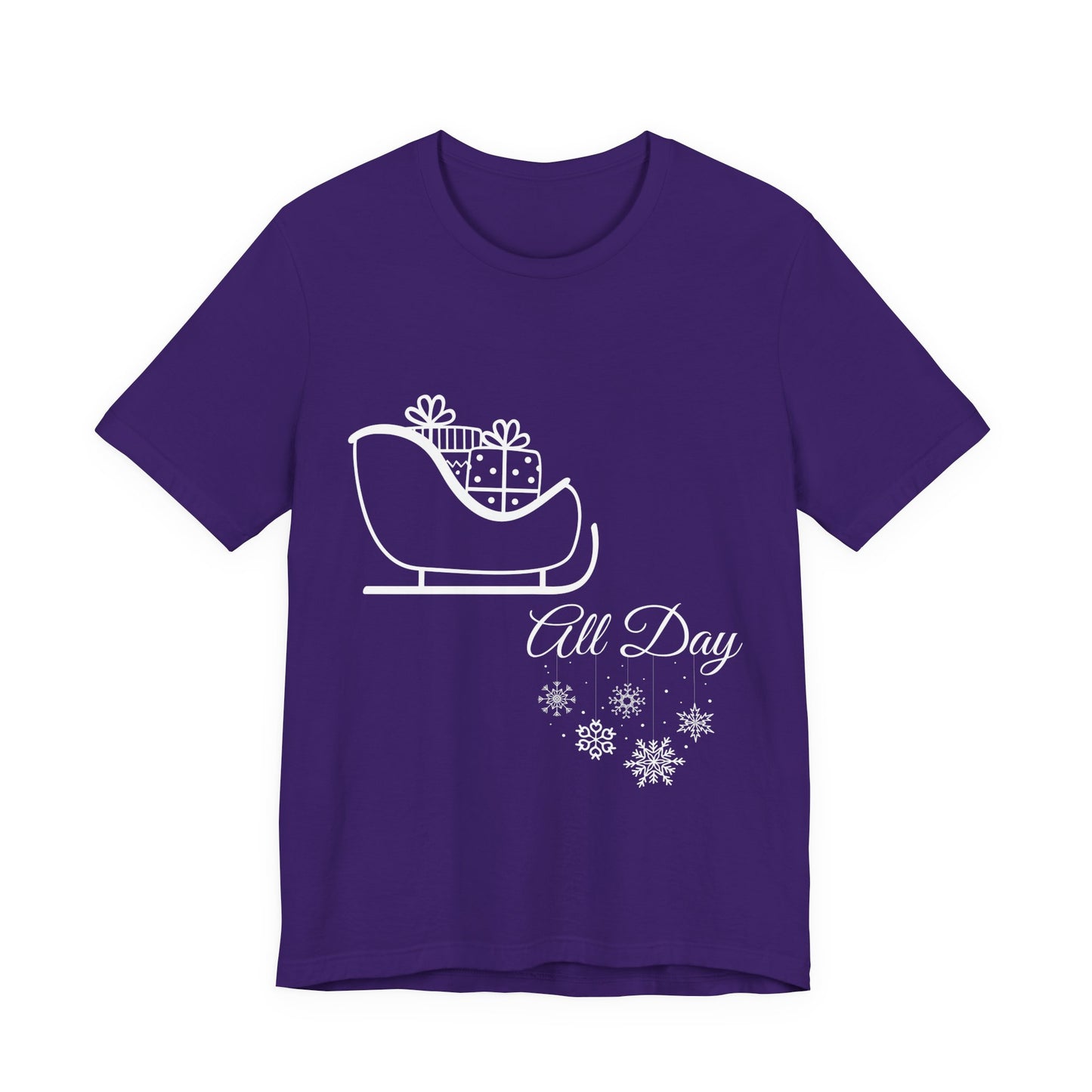 Sleigh All Day Holiday Shirt (WF) – Unisex Jersey Short Sleeve Tee | Holiday Gift | Funny Sleigh T-Shirt | Winter Snowflake Tee | Matching Family Outfit