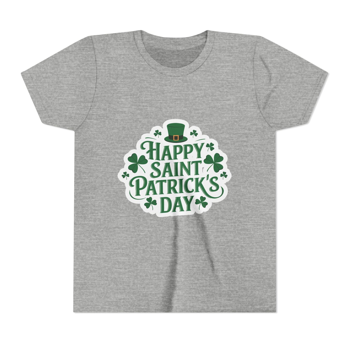 Happy Saint Patrick's Day Youth Tee | Shamrocks, Leprechaun Hat