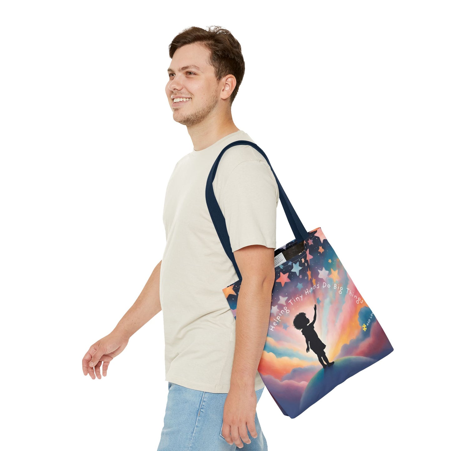 Helping Tiny Humans Do Big Things Tote - Inspiring Kids to Reach for the Stars