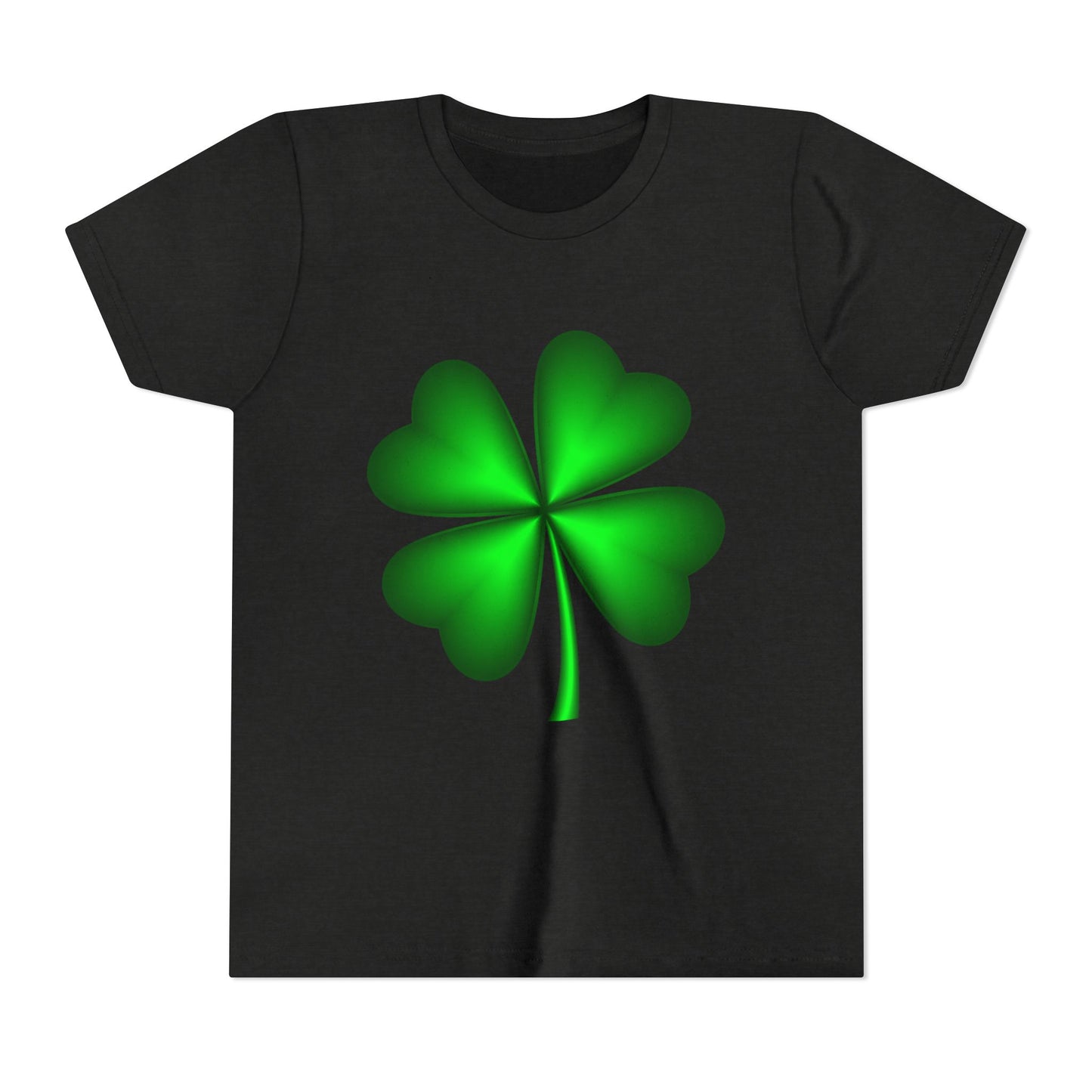 Green Four-Leaf Clover Youth Tee | St. Patrick's Day Shamrock Shirt