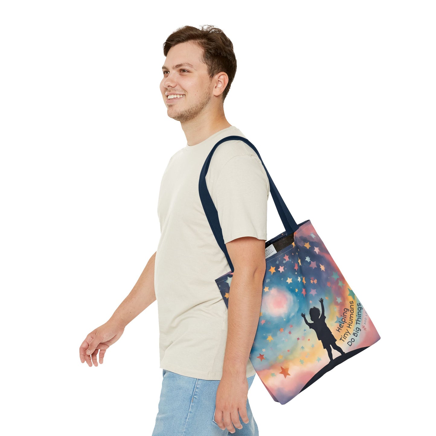 Helping Tiny Humans Do Big Things Tote - Inspiring Kids to Reach for the Stars
