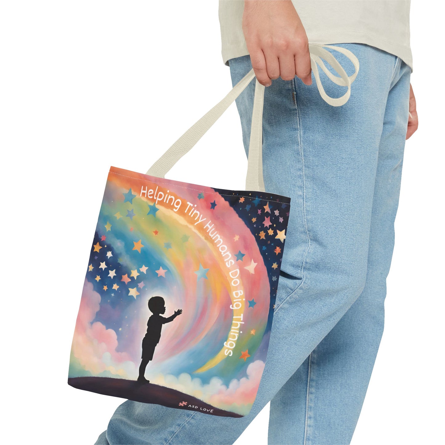 Helping Tiny Humans Do Big Things Tote - Inspiring Kids to Reach for the Stars