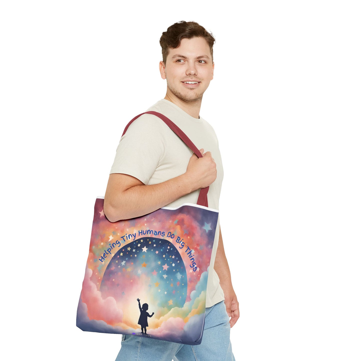 Helping Tiny Humans Do Big Things Tote - Inspiring Kids to Reach for the Stars