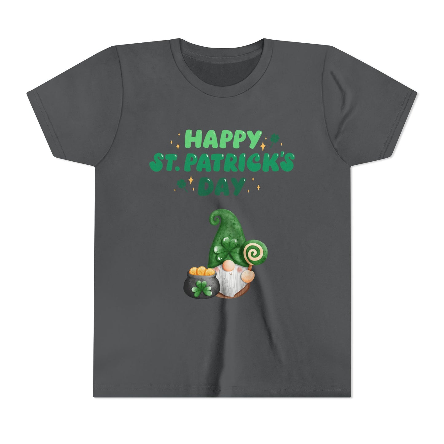 Happy St. Patrick's Day Gnome Youth Tee | Shamrock, Pot of Gold